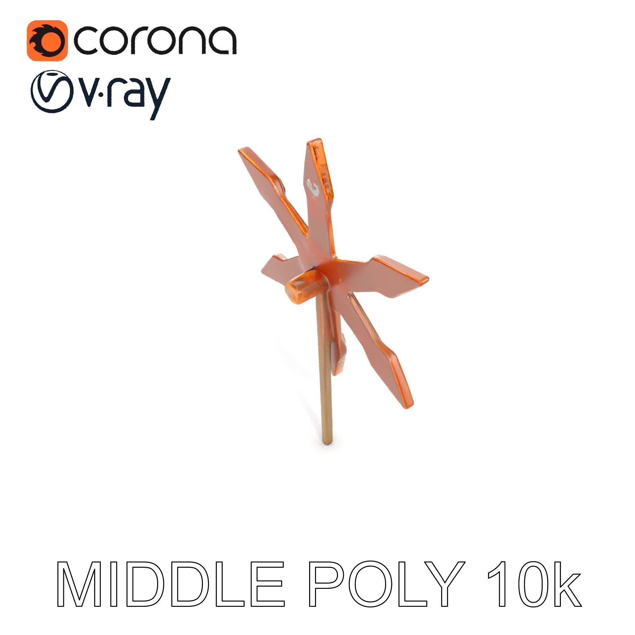 Rustic Star Spike Model Pack for D Applications Low-poly 3D model_13