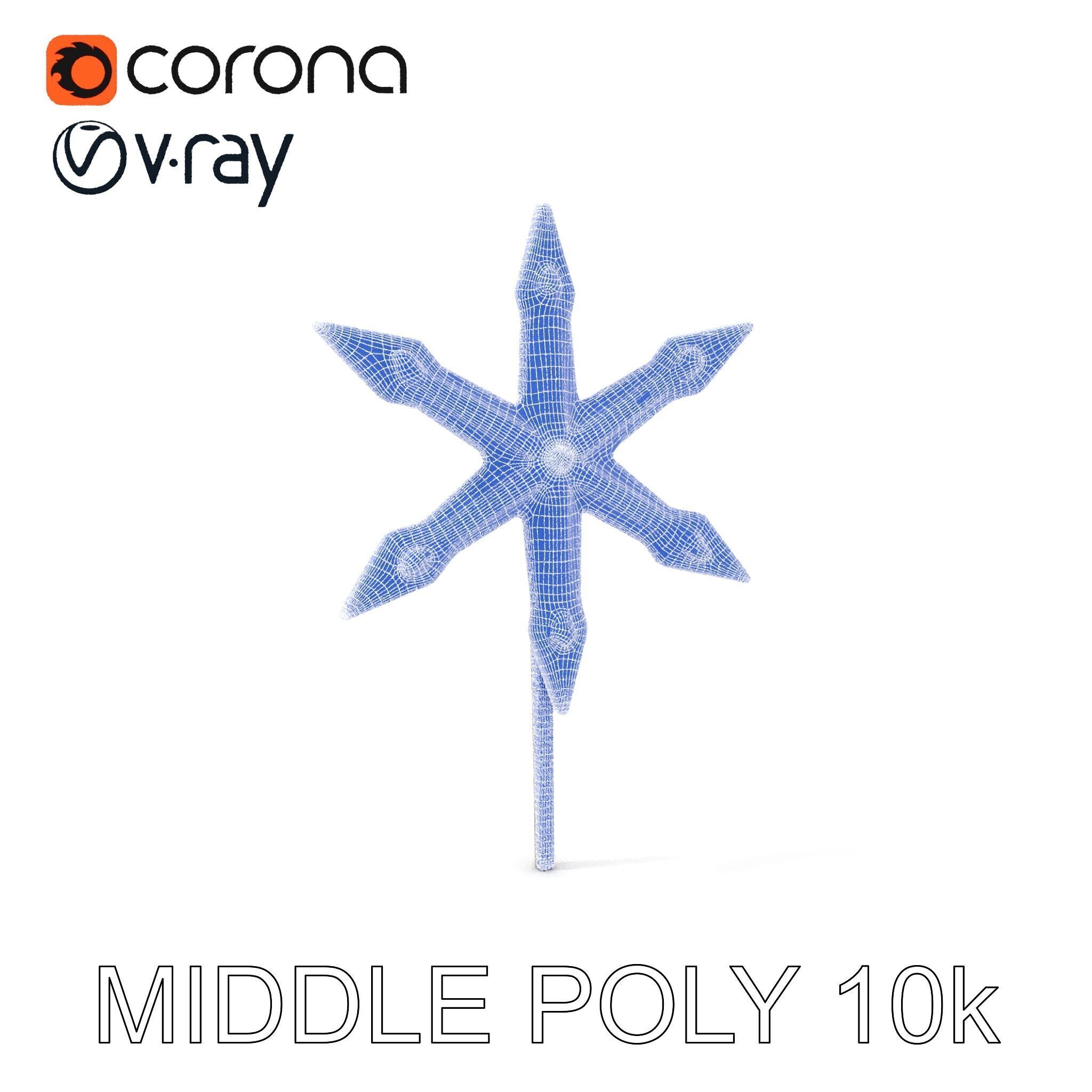 Rustic Star Spike Model Pack for D Applications Low-poly 3D model_25