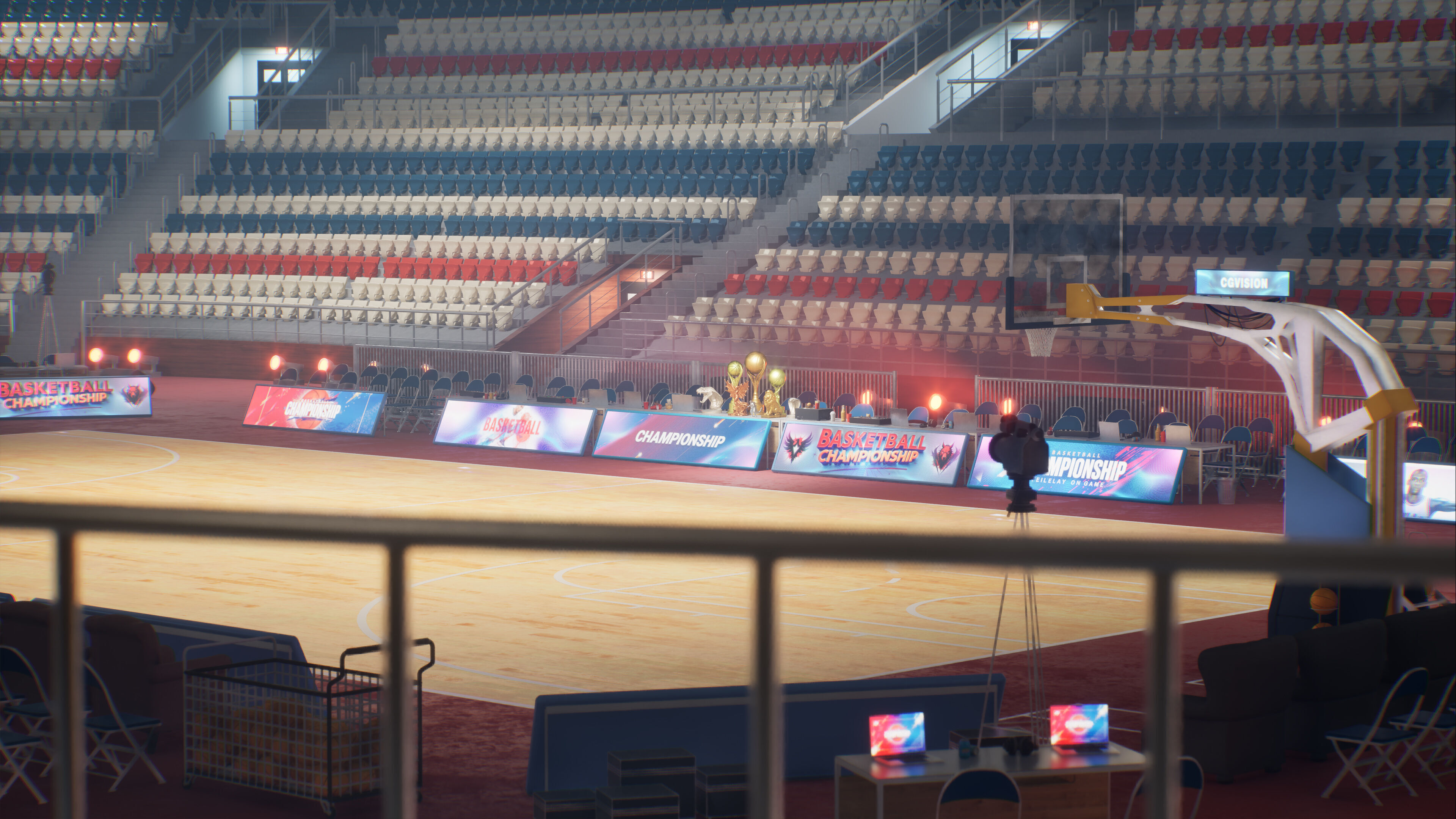 Basketball Arena Stadium Interior 3D model_33