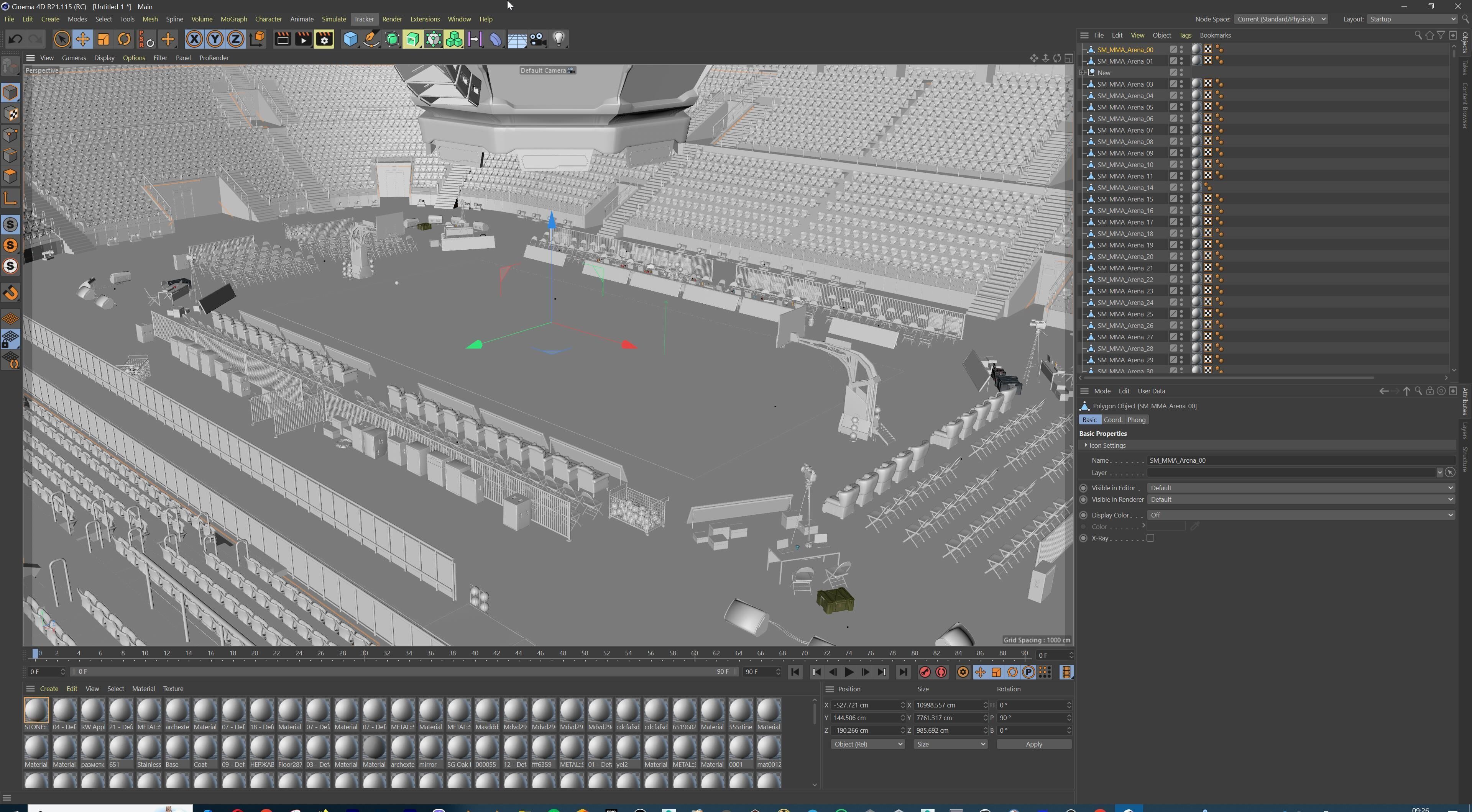 Basketball Arena Stadium Interior 3D model_37