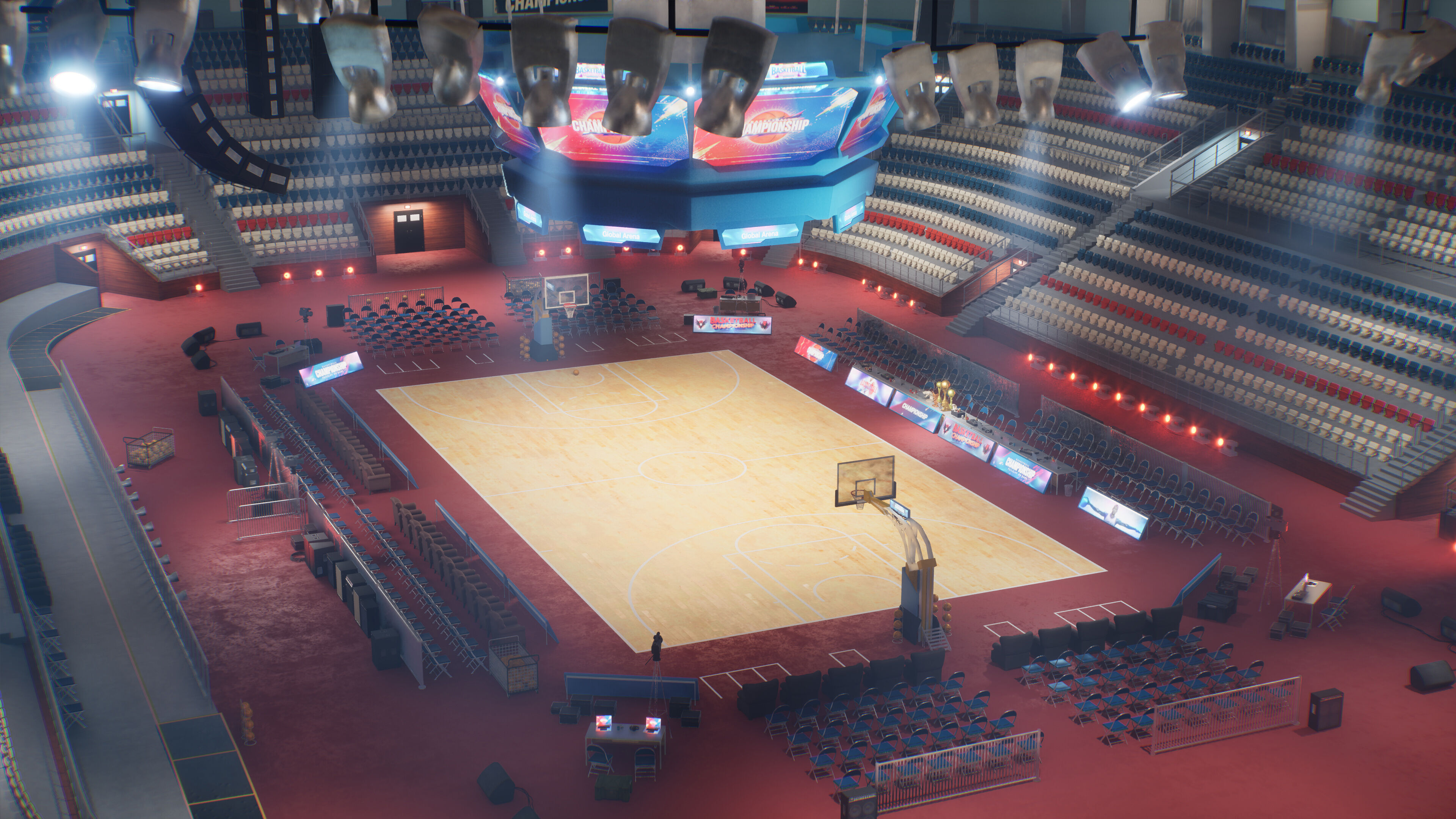 Basketball Arena Stadium Interior 3D model_14