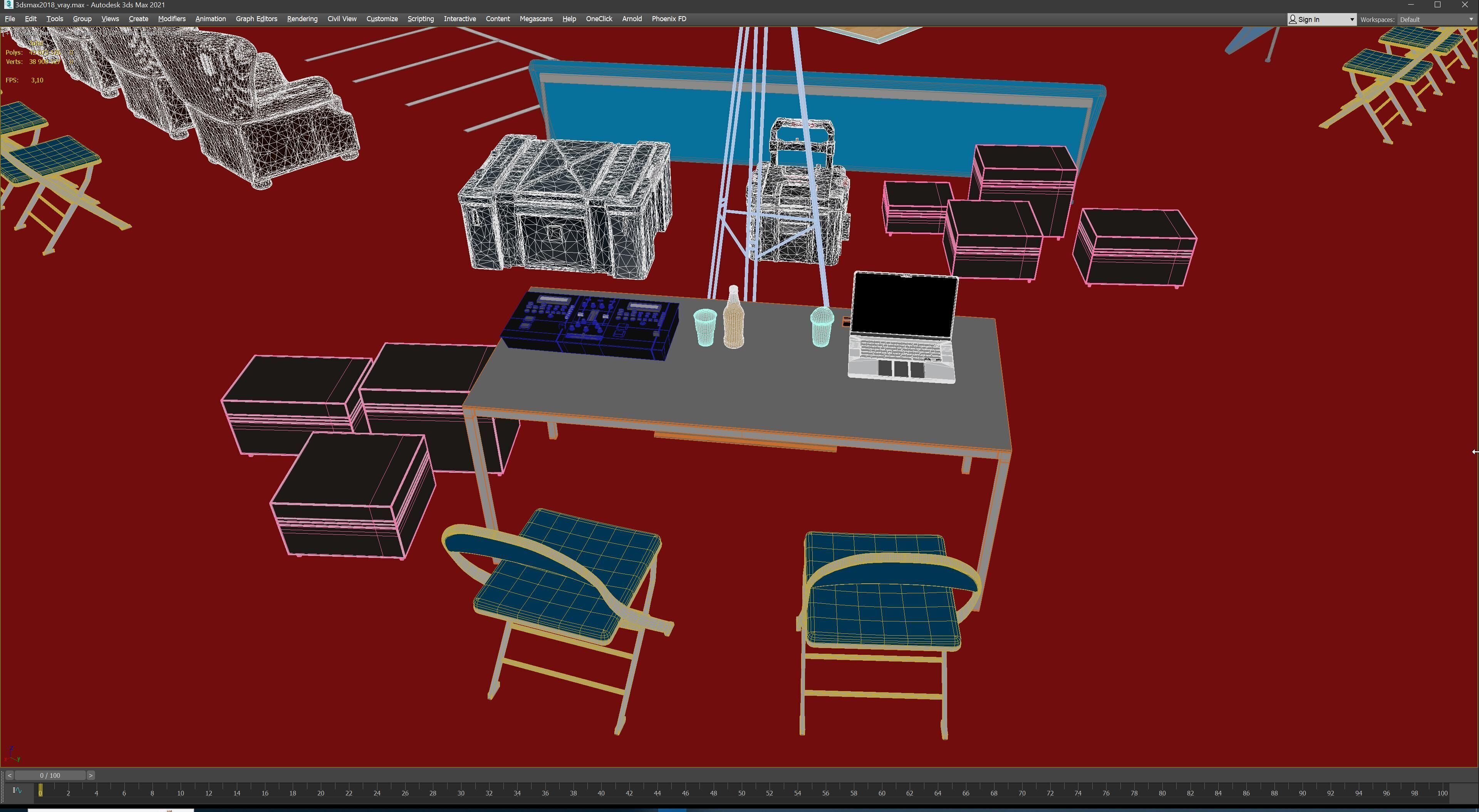 Basketball Arena Stadium Interior 3D model_43