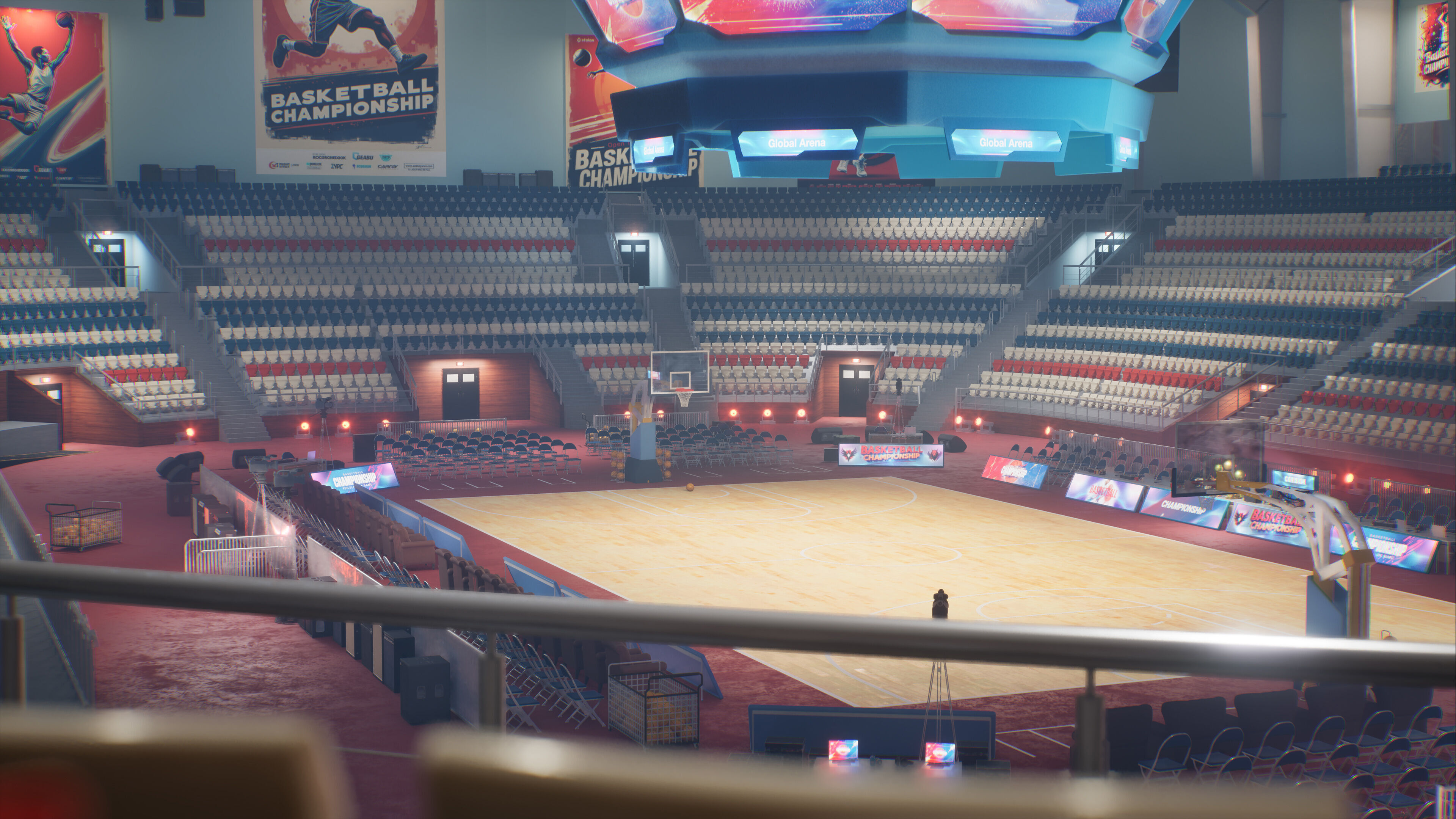 Basketball Arena Stadium Interior 3D model_21