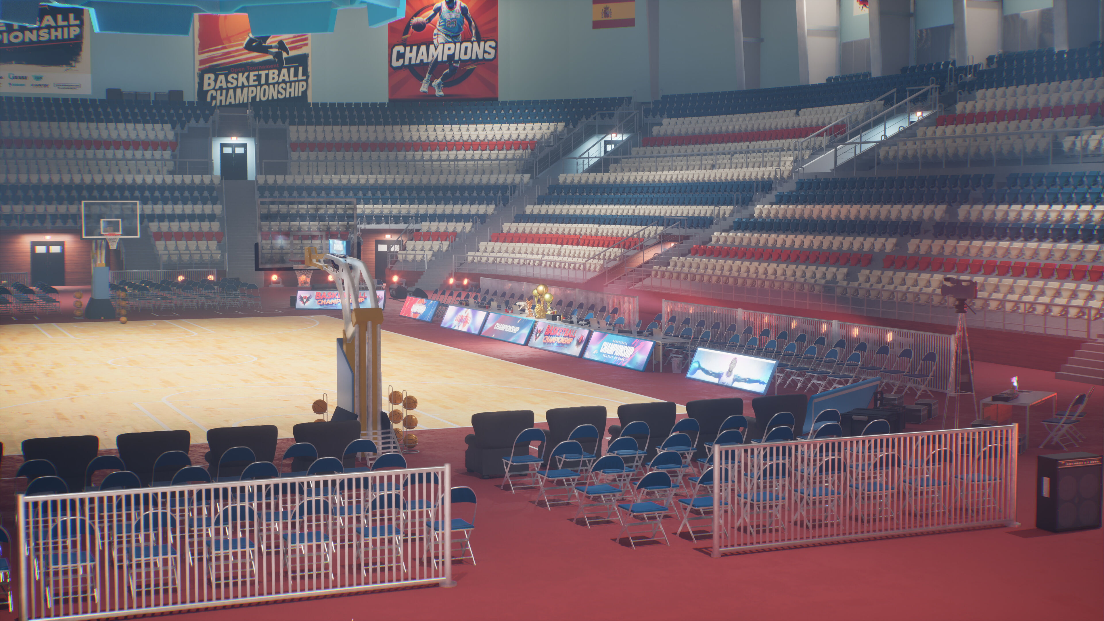 Basketball Arena Stadium Interior 3D model_25