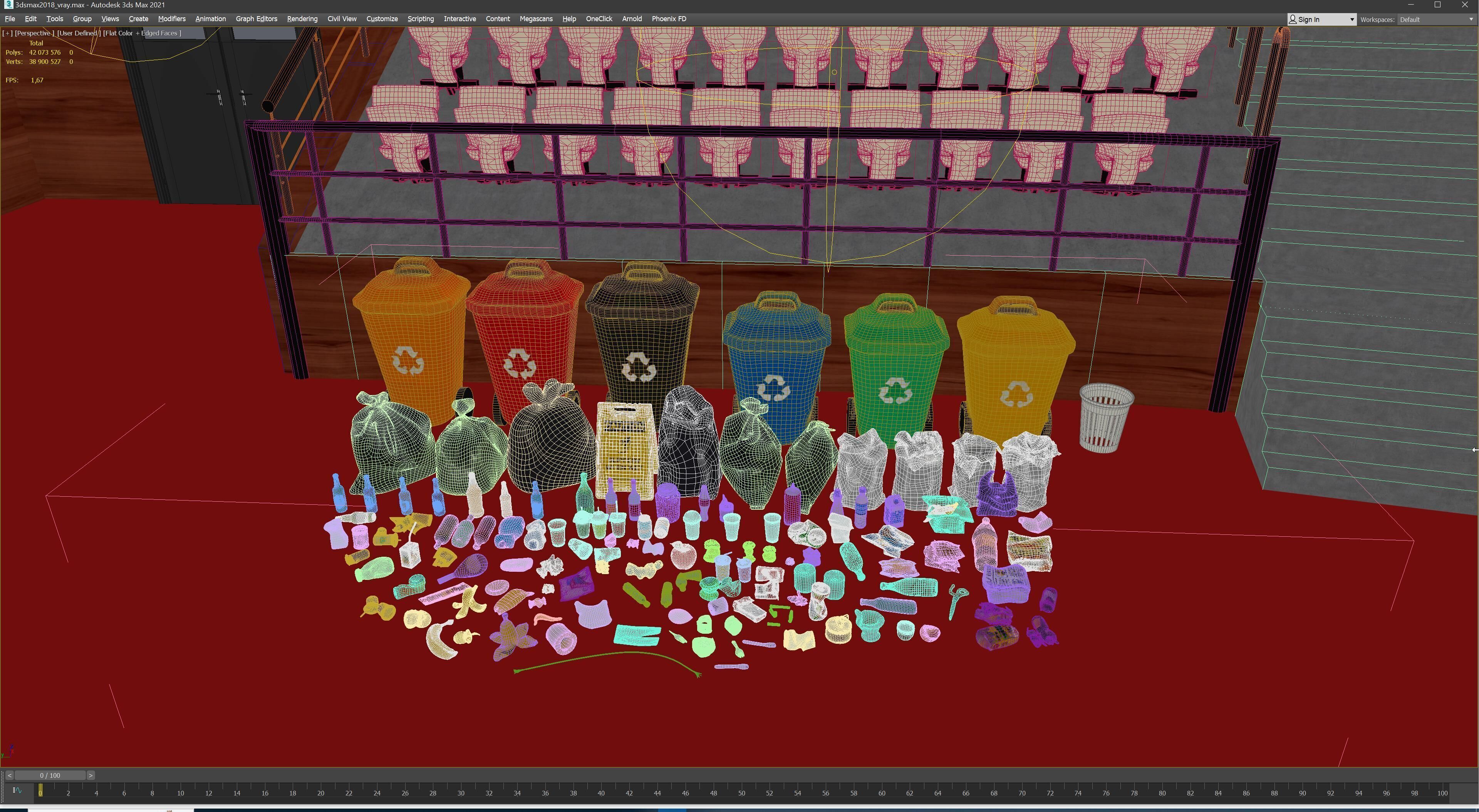 Basketball Arena Stadium Interior 3D model_42