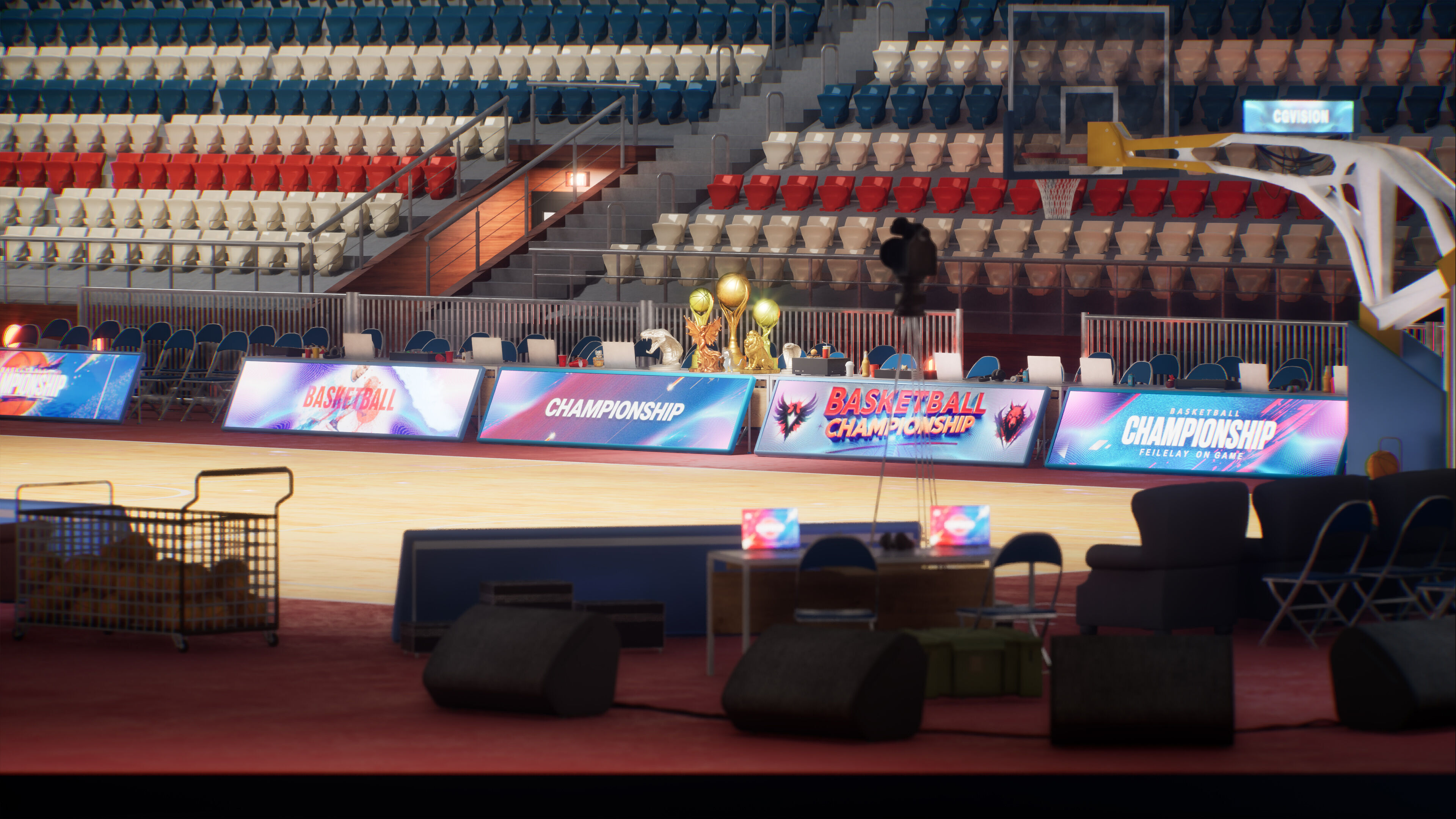Basketball Arena Stadium Interior 3D model_29