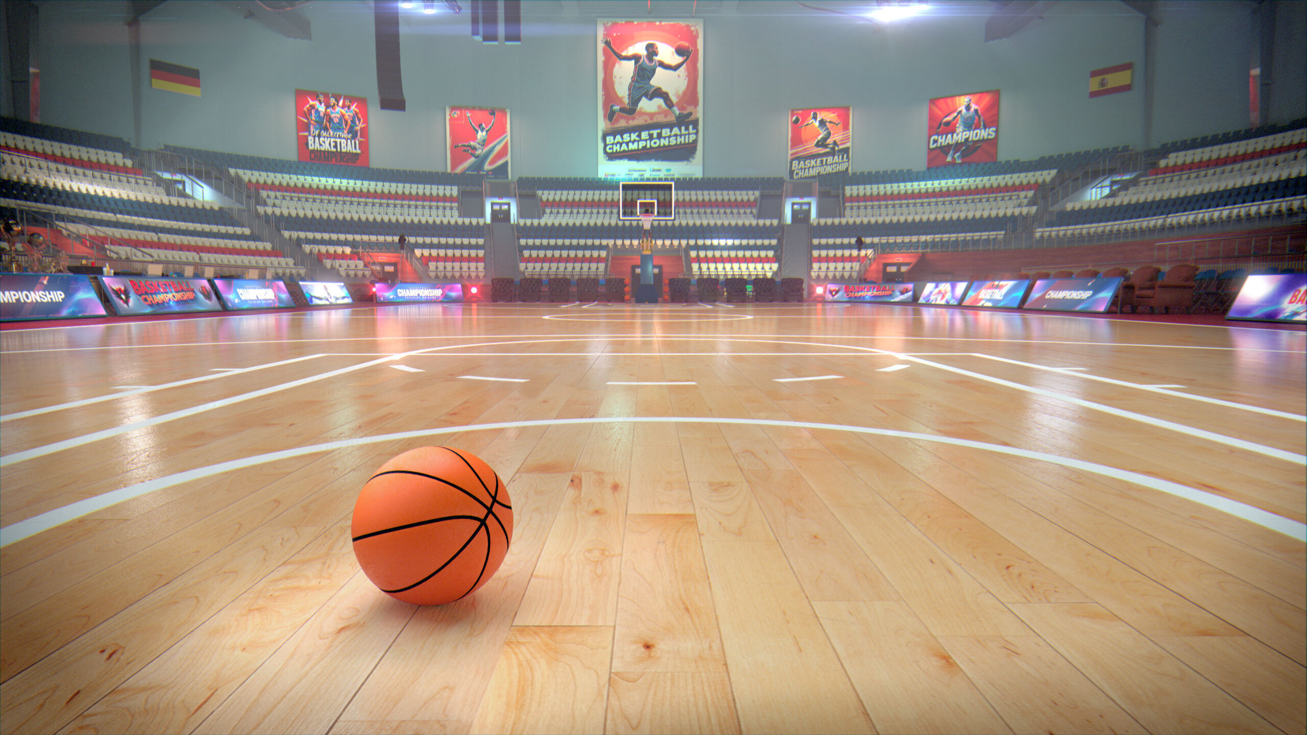 Basketball Arena Stadium Interior 3D model_4