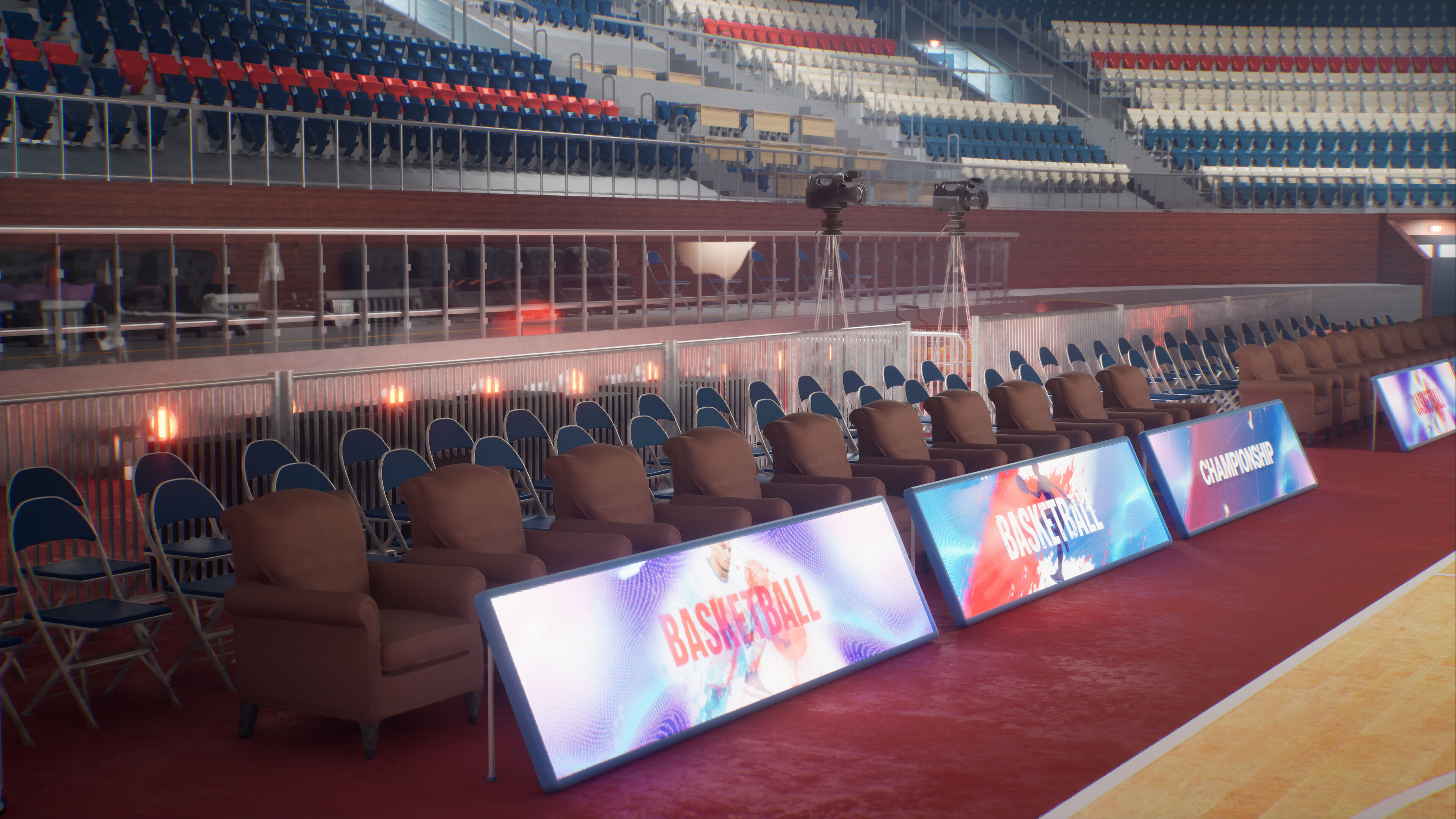 Basketball Arena Stadium Interior 3D model_18