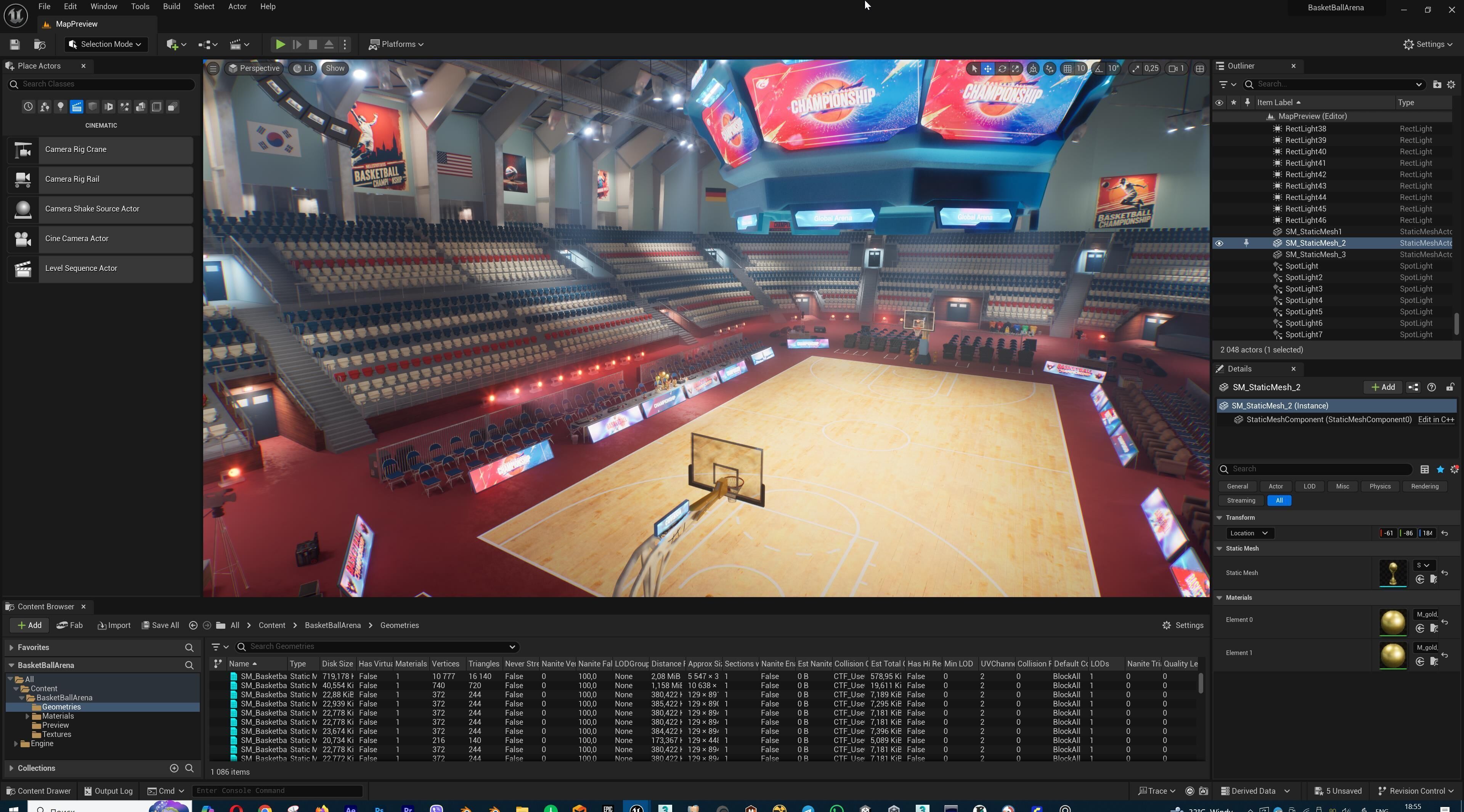 Basketball Arena Stadium Interior 3D model_57