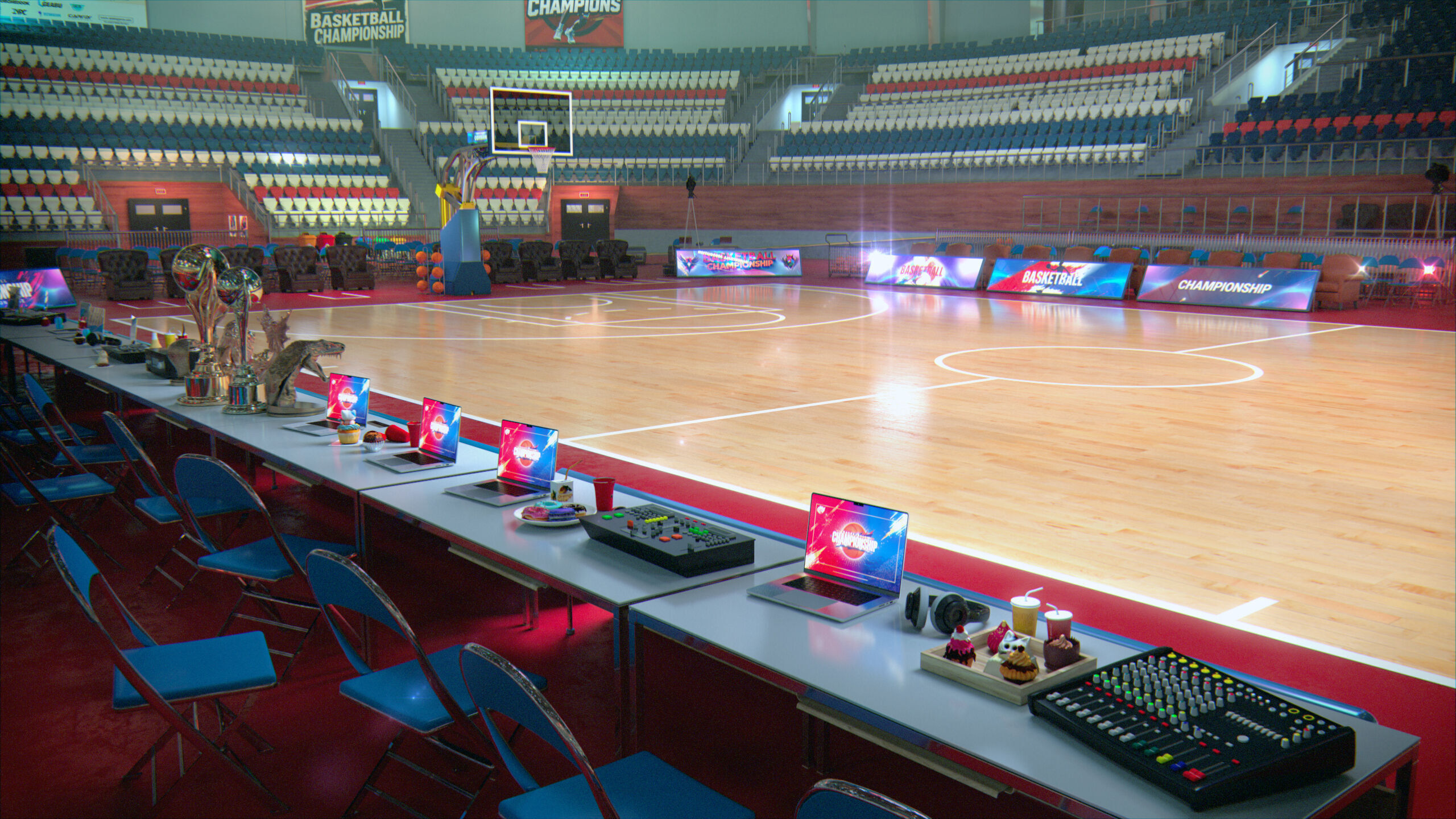 Basketball Arena Stadium Interior 3D model_8