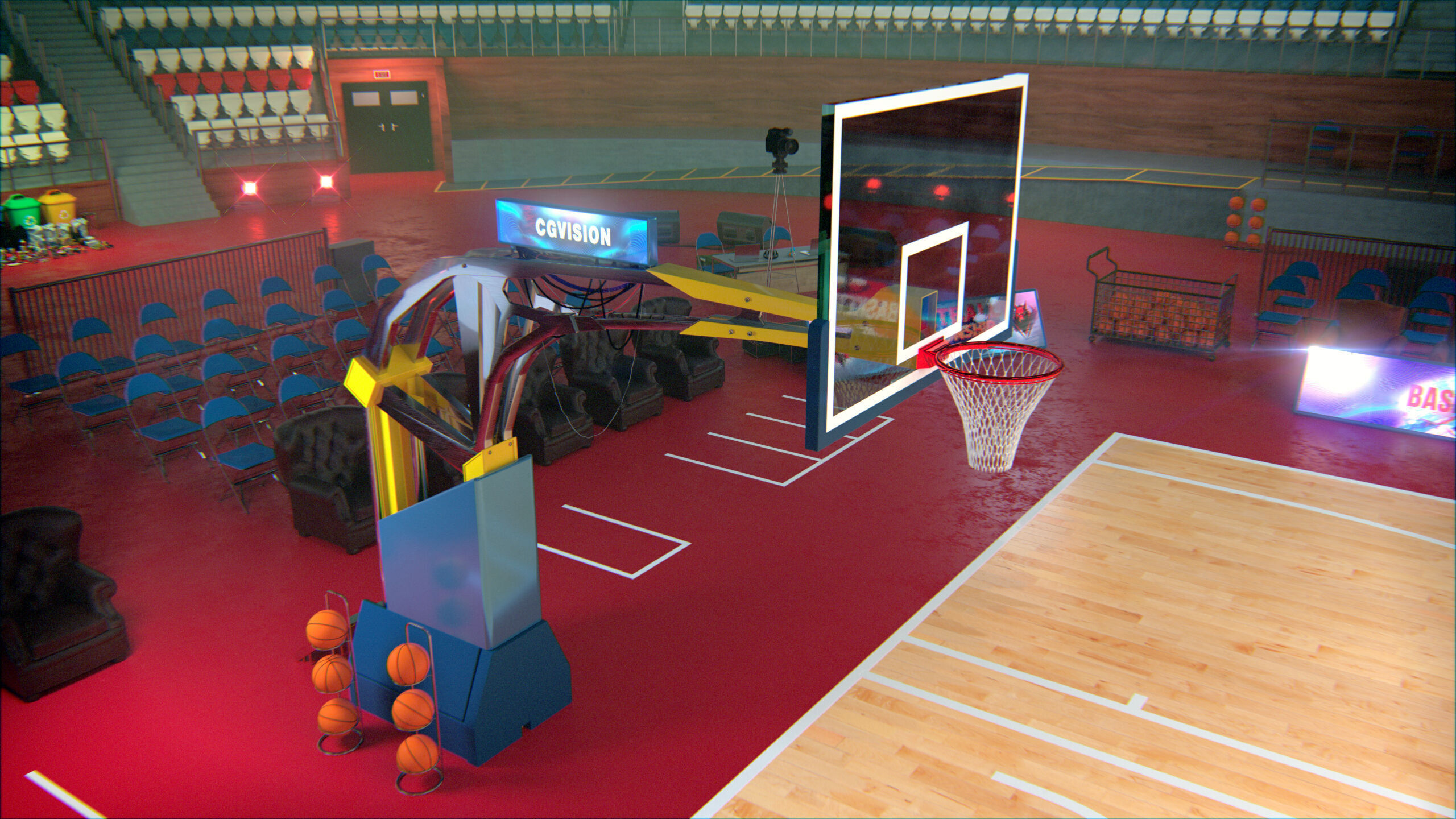 Basketball Arena Stadium Interior 3D model_6