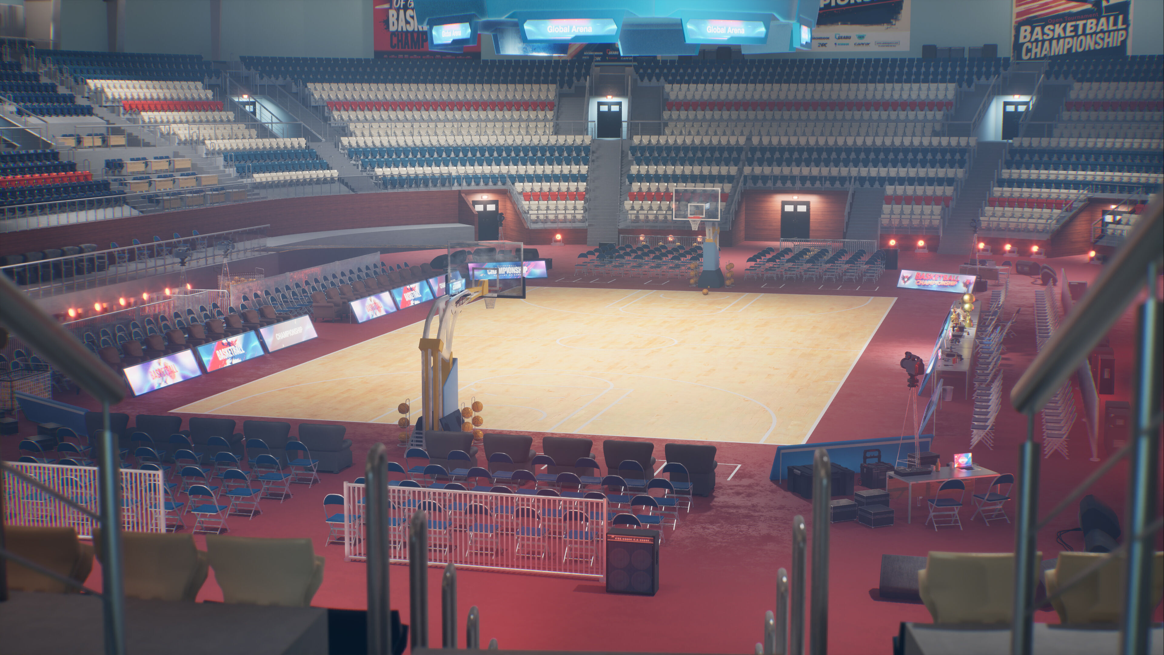 Basketball Arena Stadium Interior 3D model_22