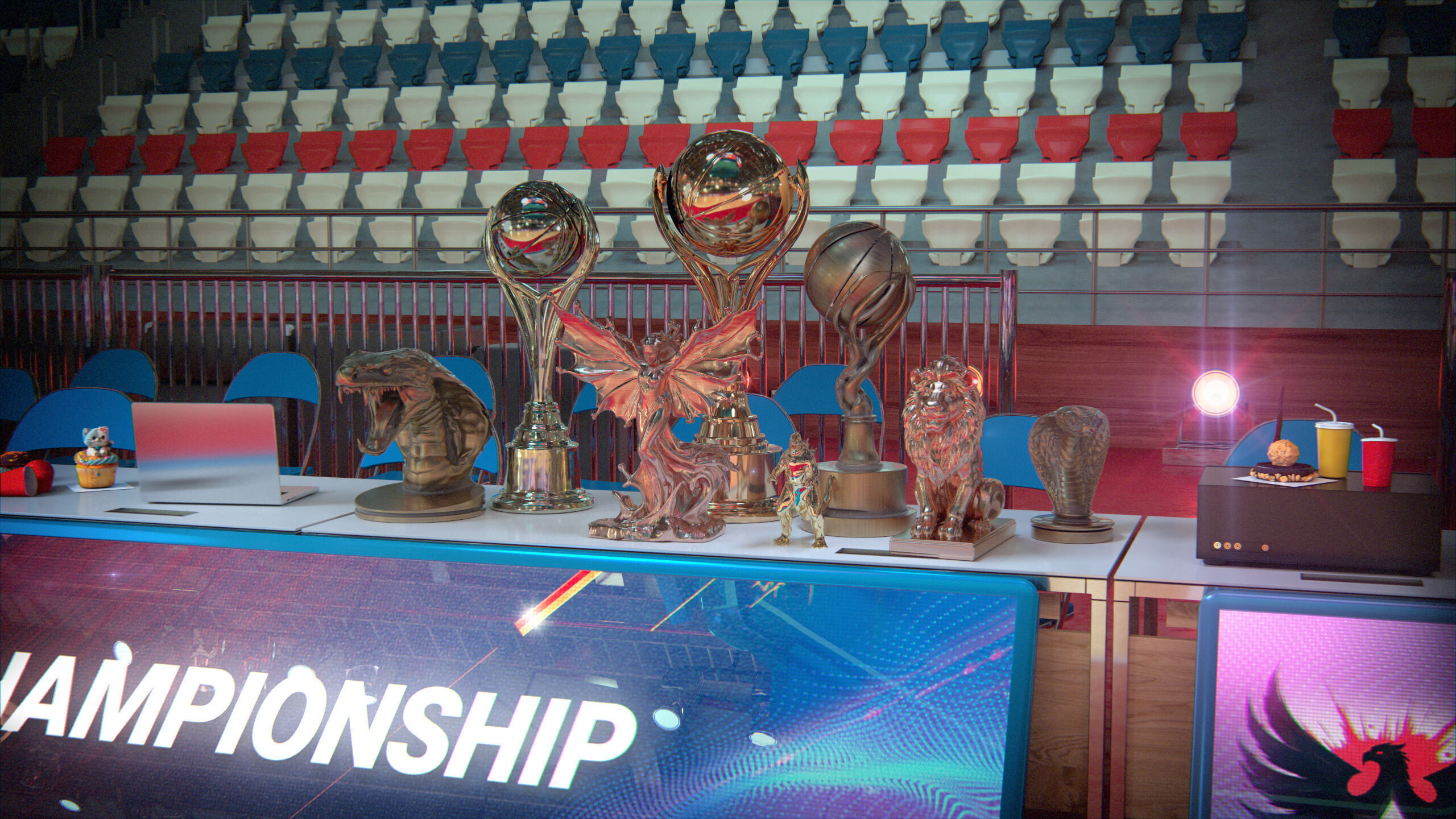 Basketball Arena Stadium Interior 3D model_9