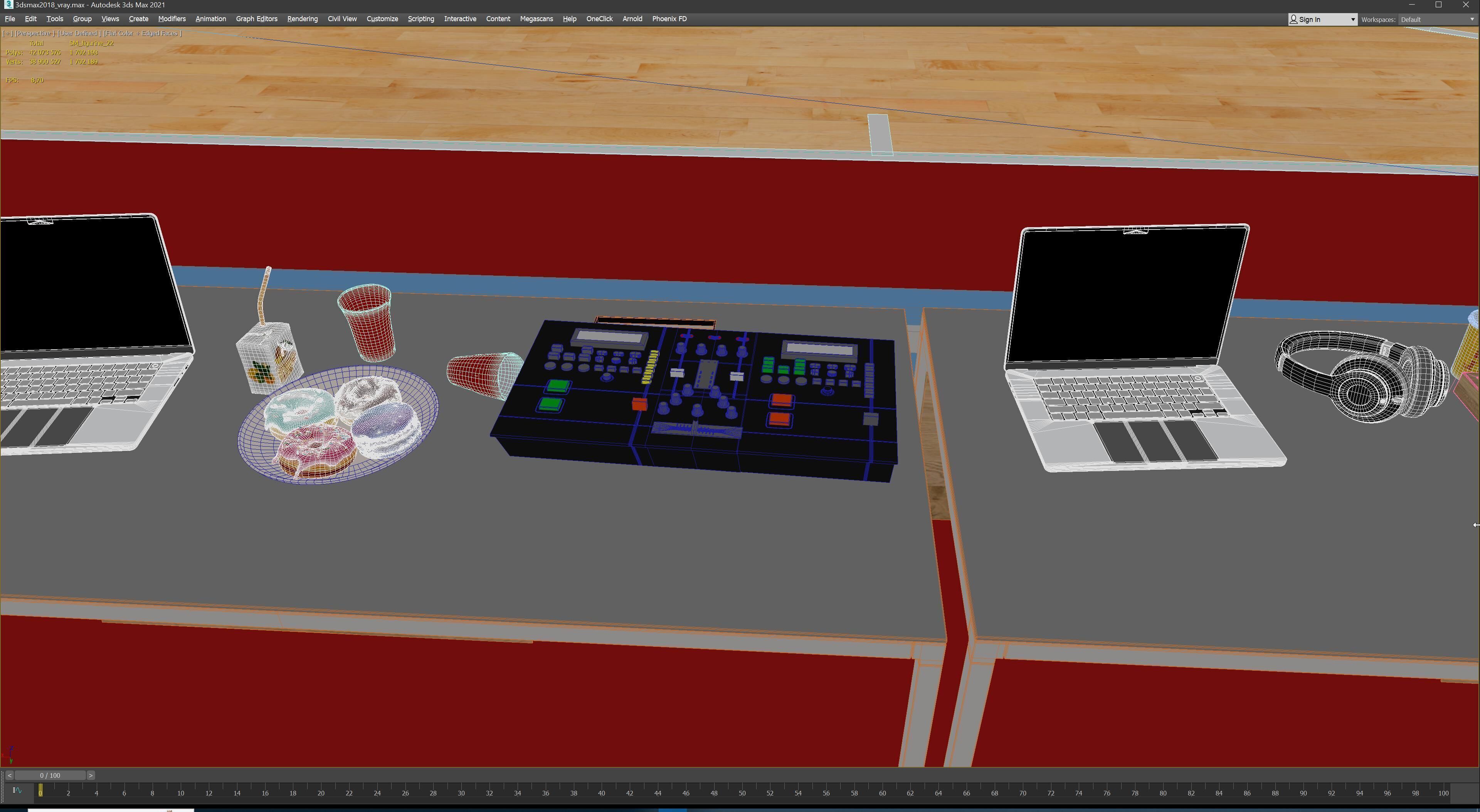 Basketball Arena Stadium Interior 3D model_46