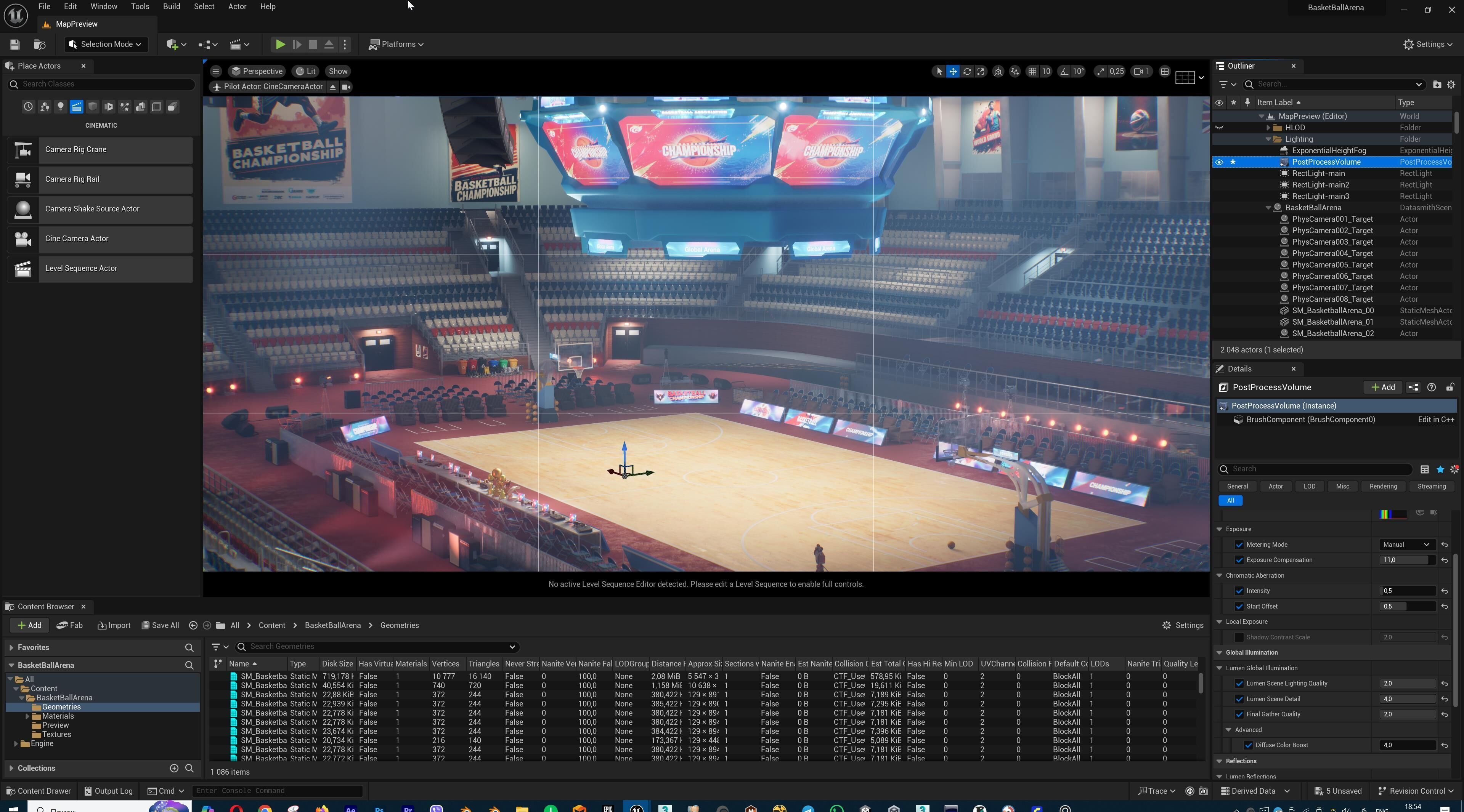 Basketball Arena Stadium Interior 3D model_56