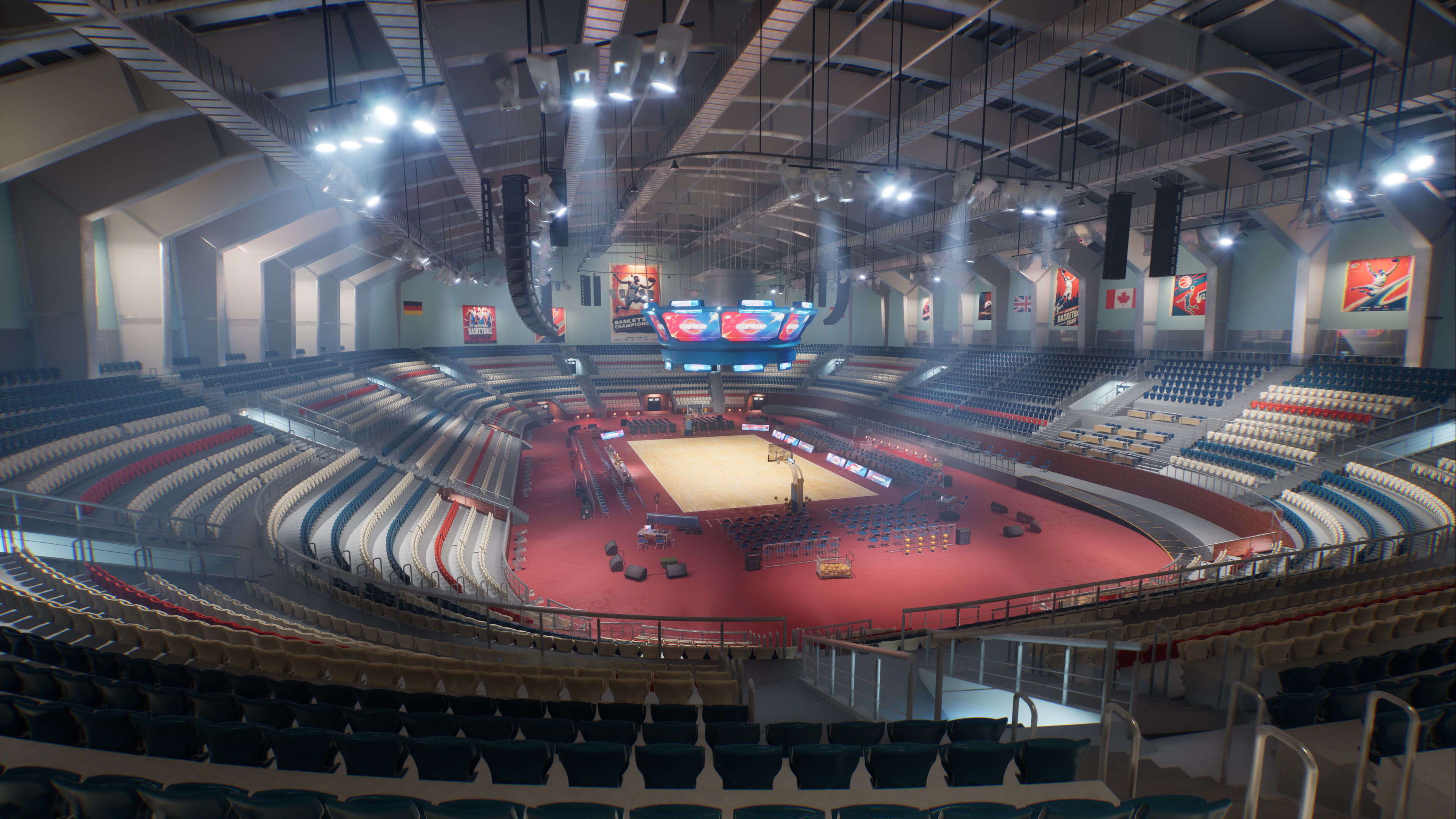 Basketball Arena Stadium Interior 3D model_31