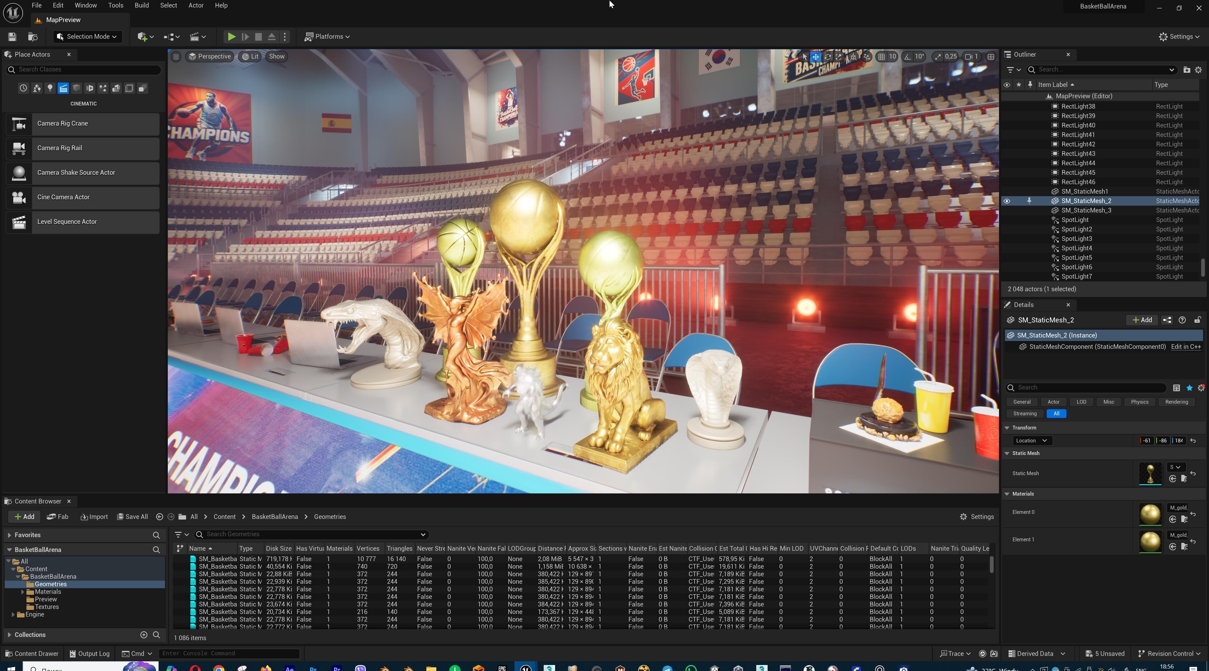 Basketball Arena Stadium Interior 3D model_55