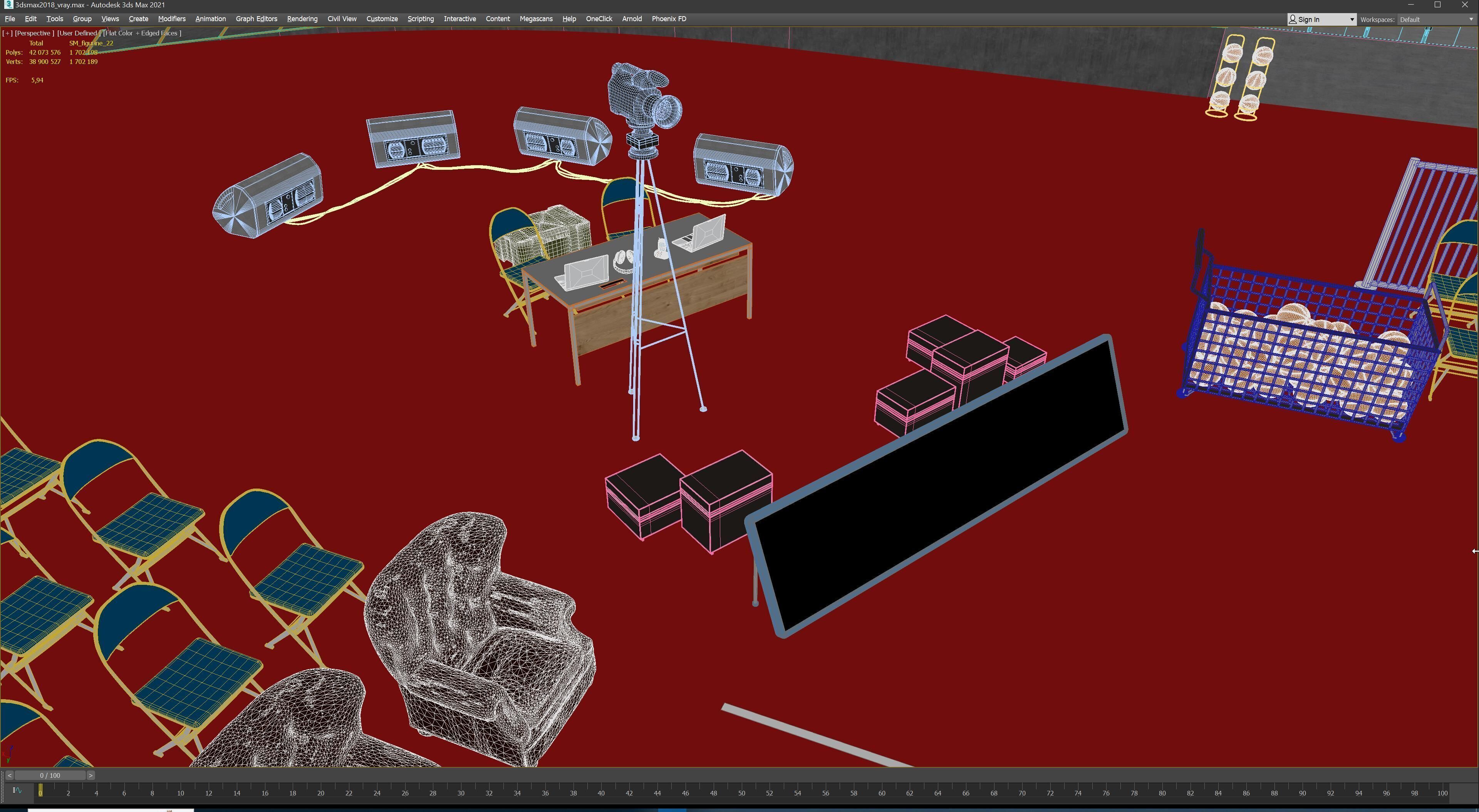 Basketball Arena Stadium Interior 3D model_48