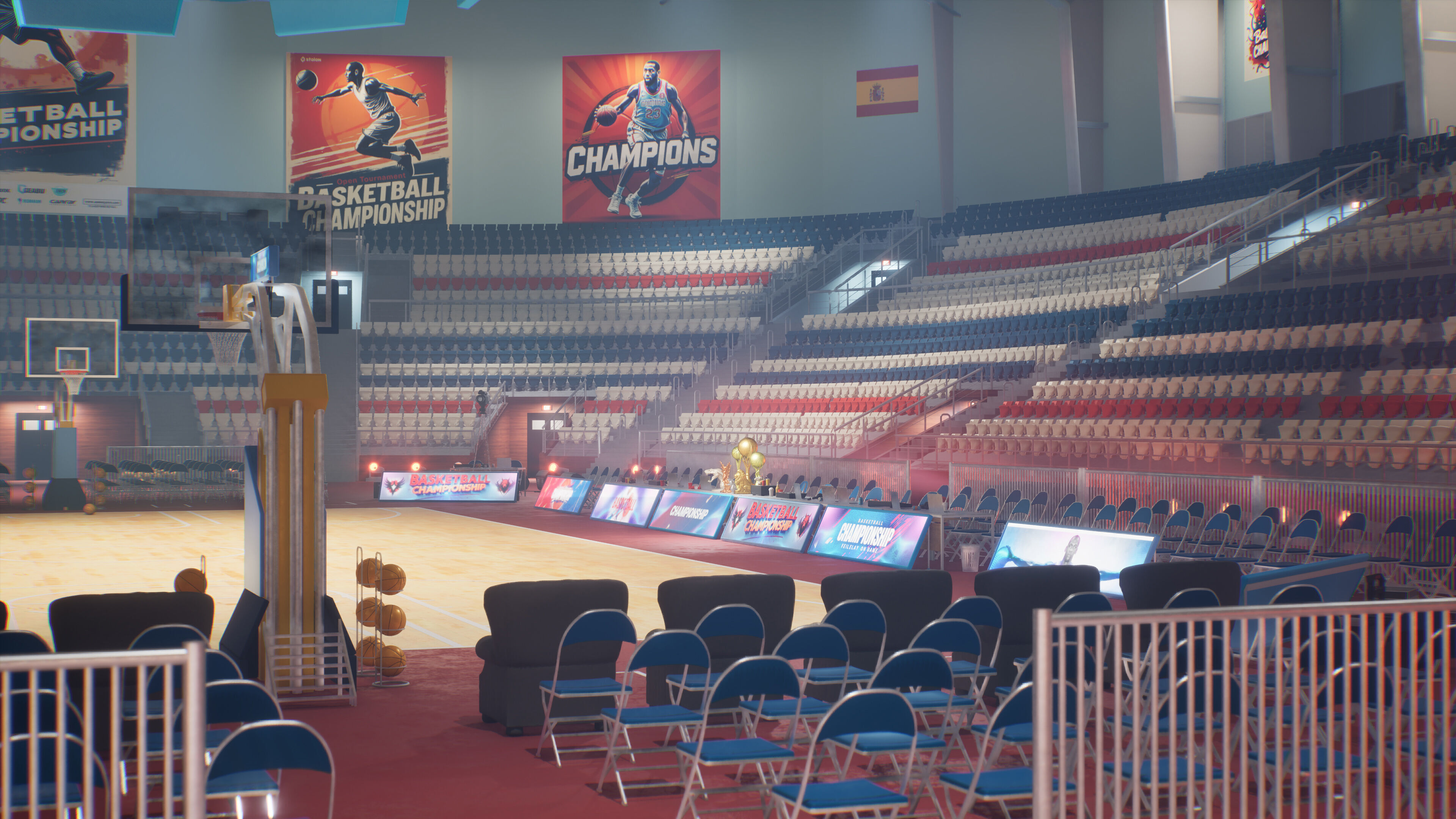 Basketball Arena Stadium Interior 3D model_19