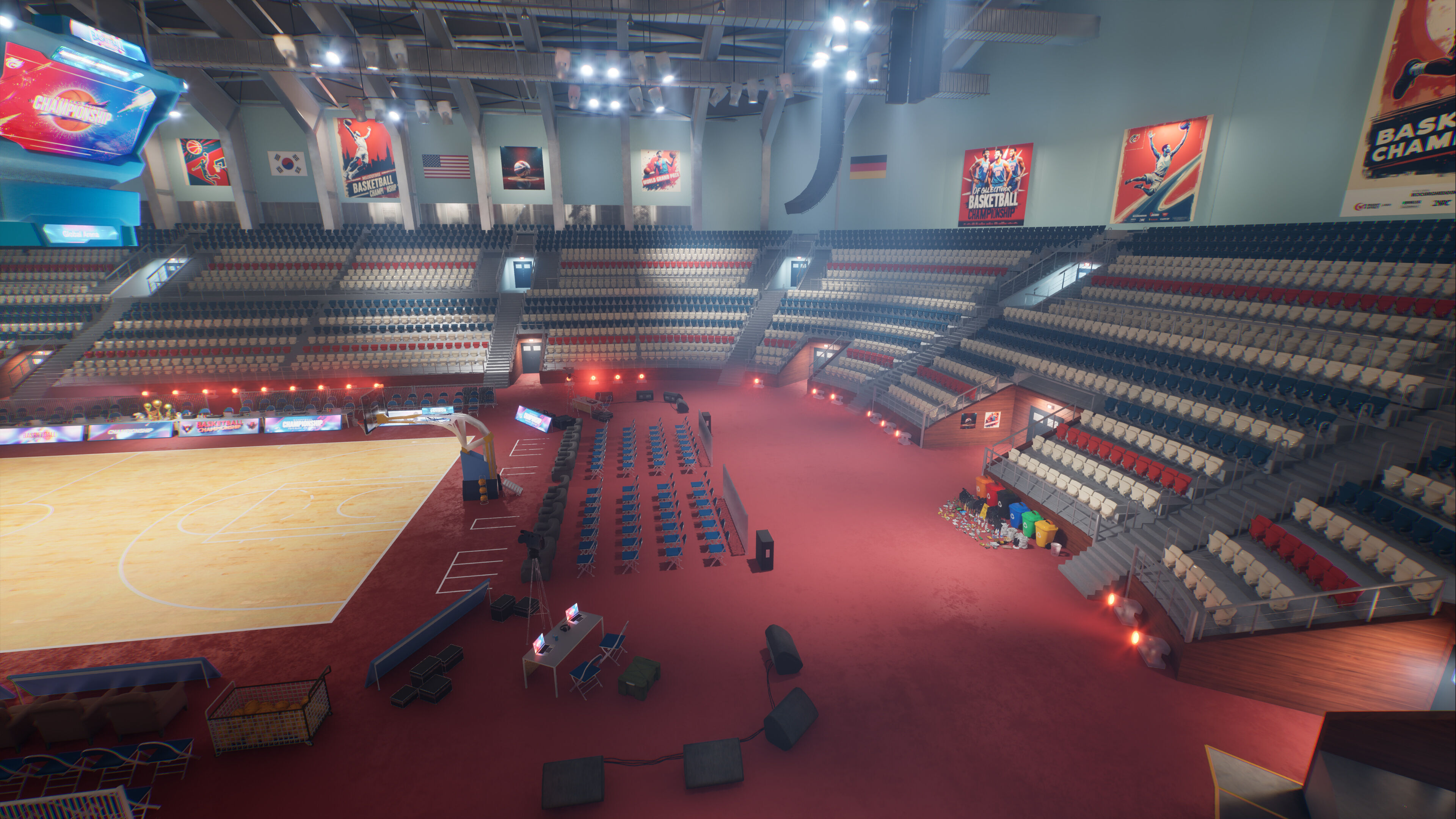 Basketball Arena Stadium Interior 3D model_28