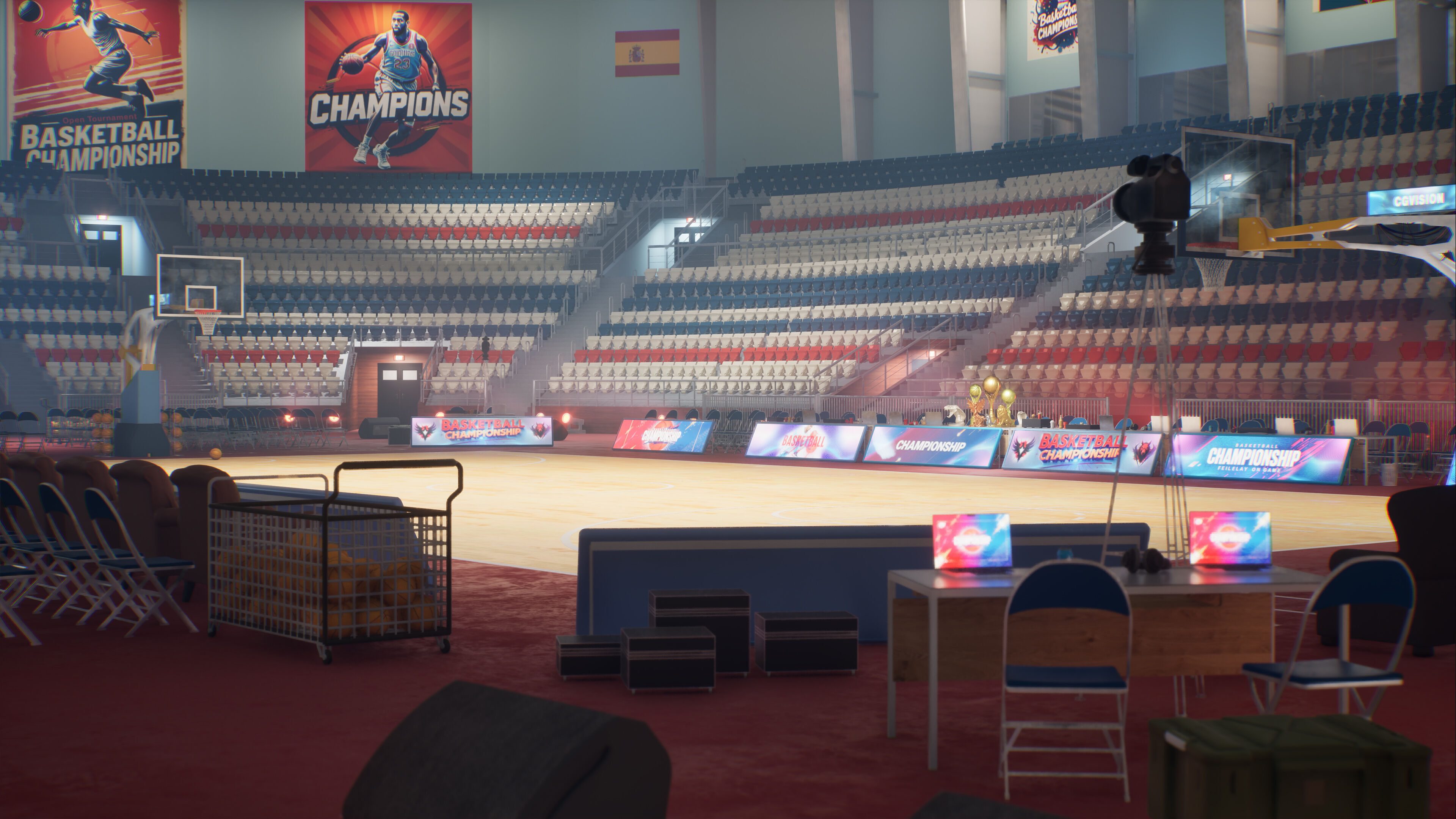 Basketball Arena Stadium Interior 3D model_23