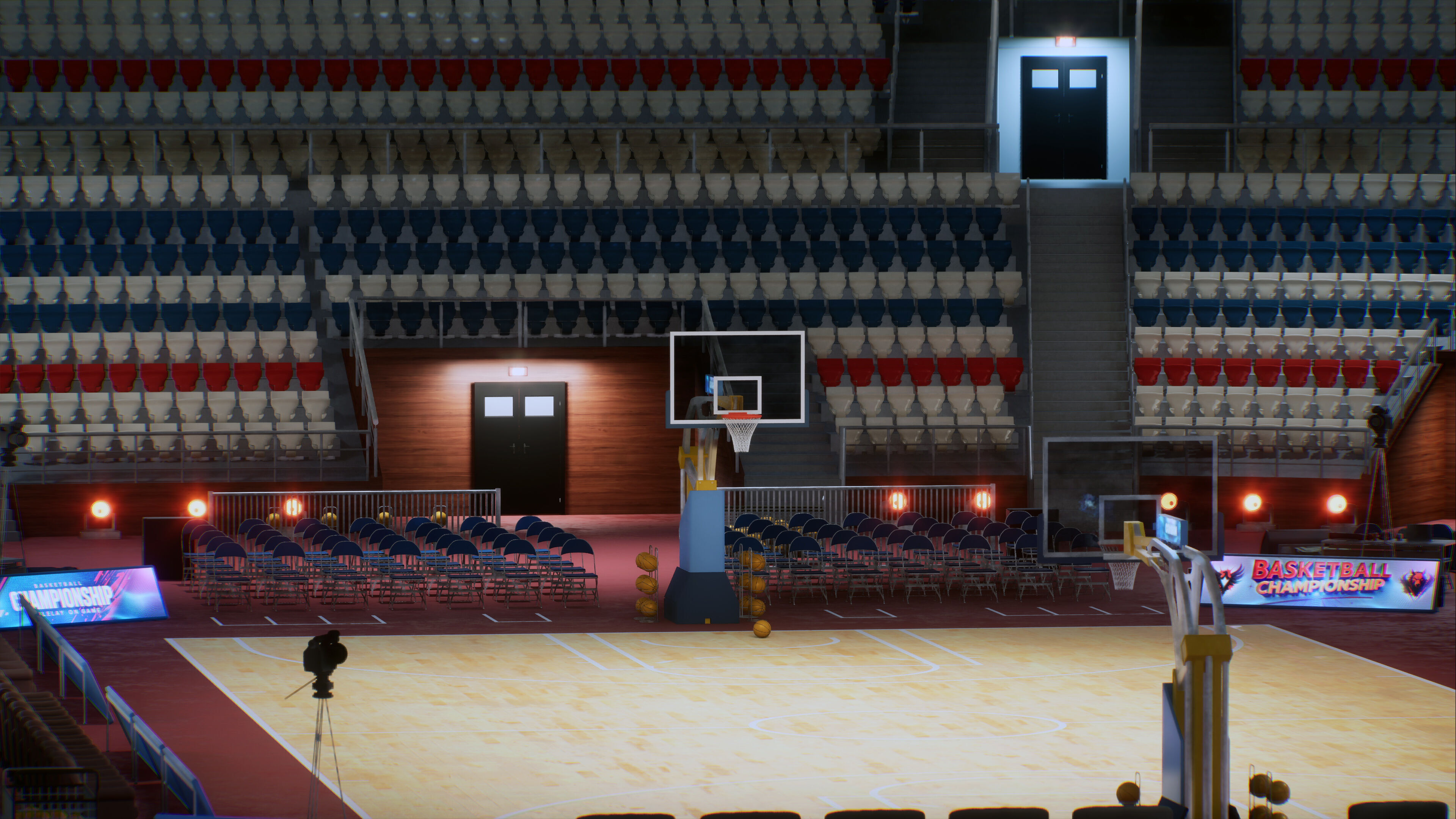 Basketball Arena Stadium Interior 3D model_26
