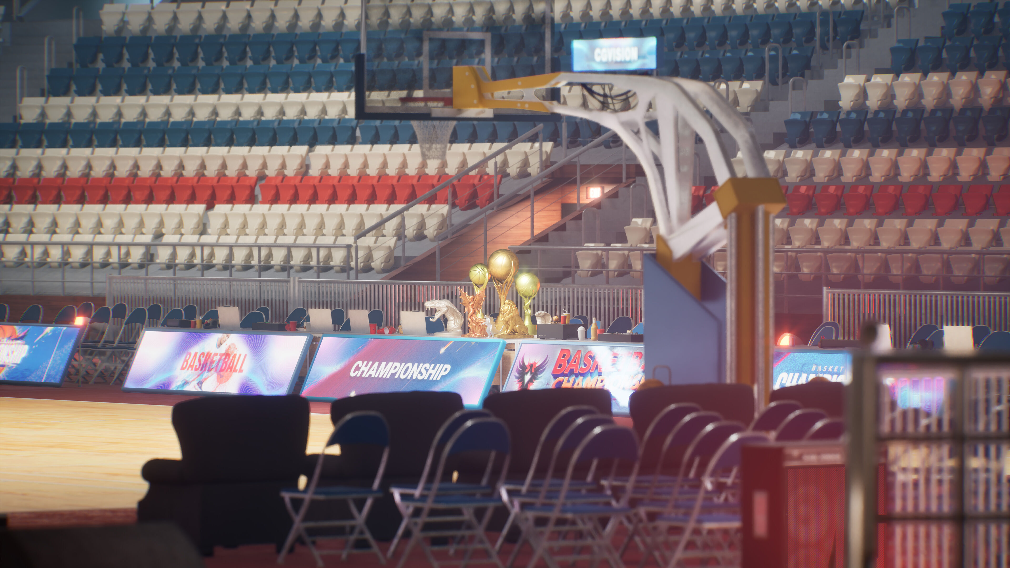 Basketball Arena Stadium Interior 3D model_16