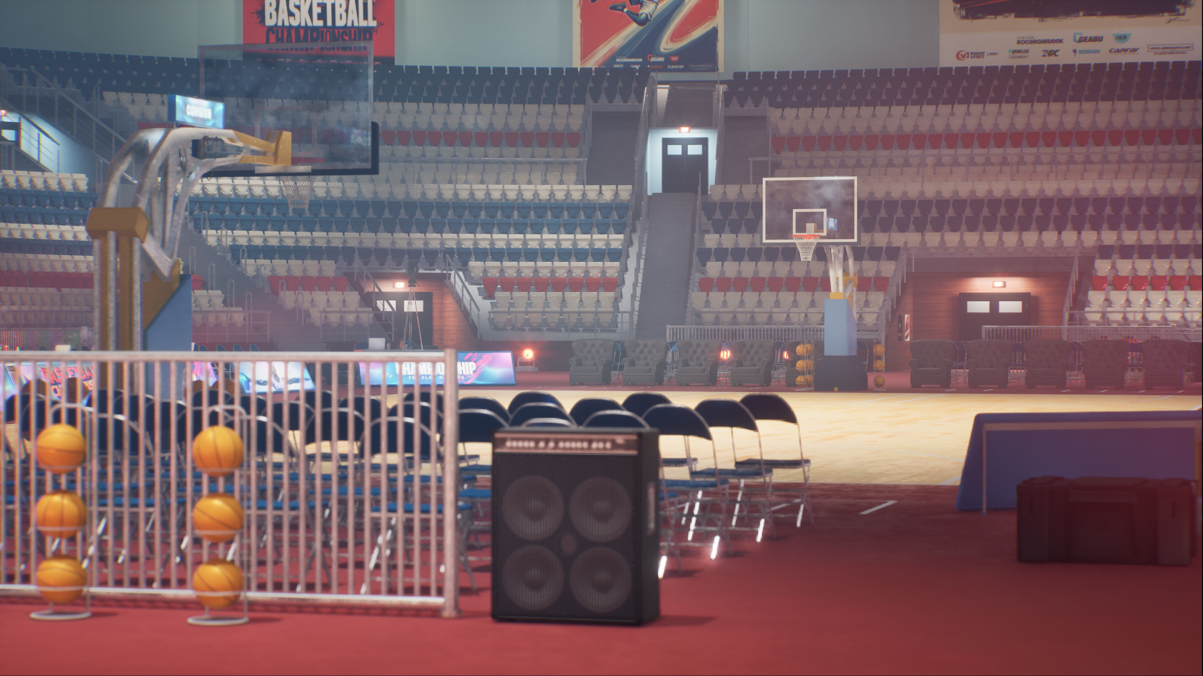 Basketball Arena Stadium Interior 3D model_13