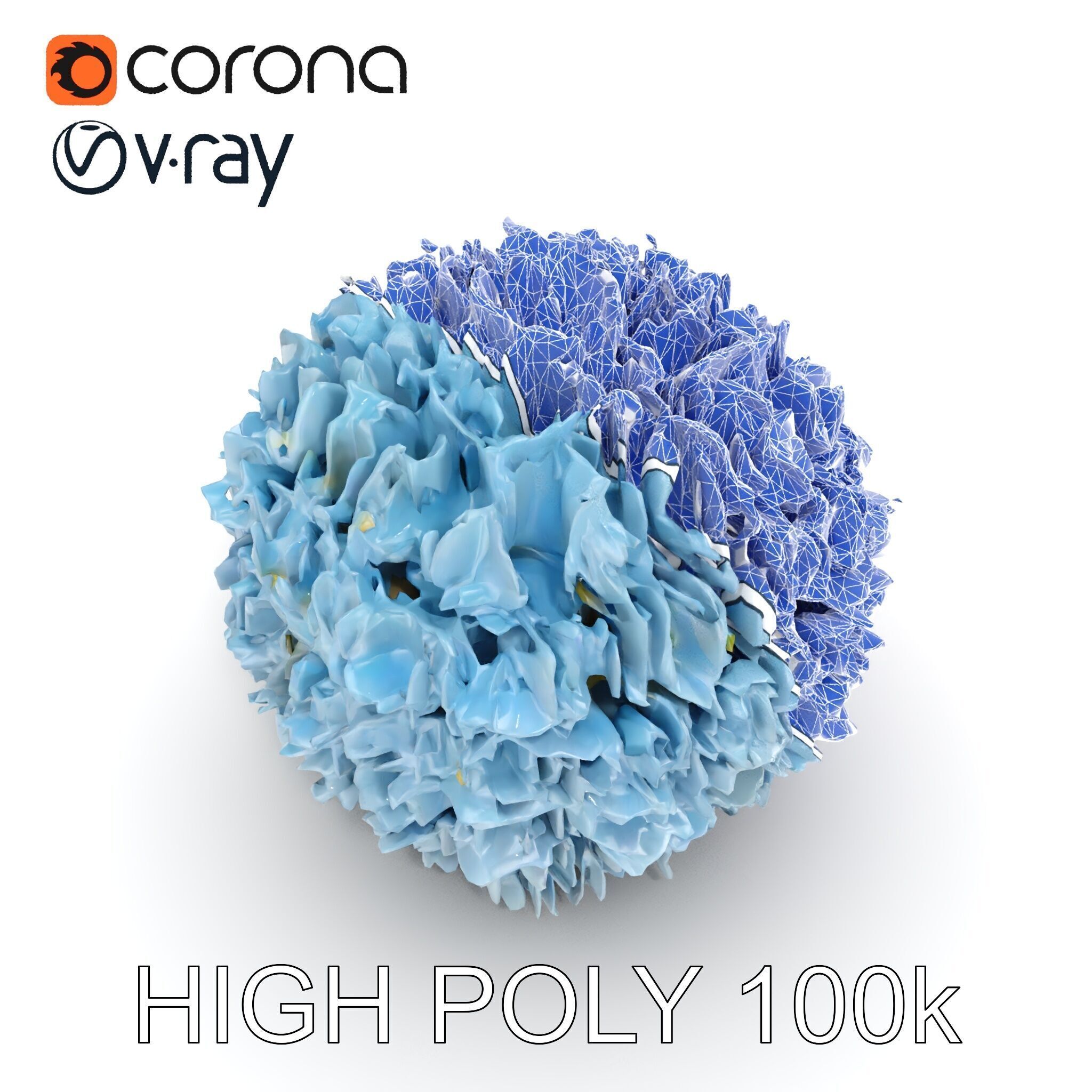 Hydrangea Flower Model Pack Low-poly 3D model_24
