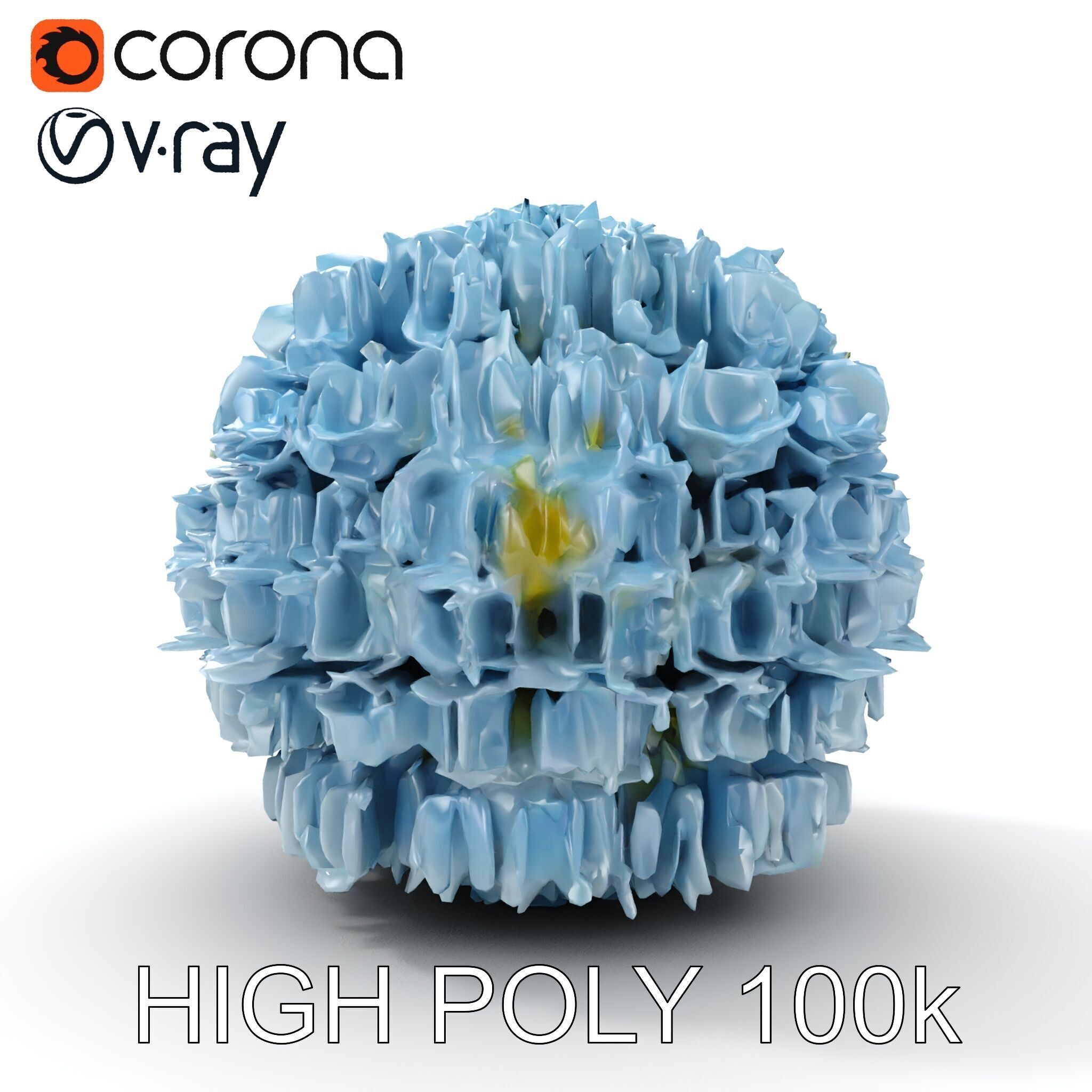 Hydrangea Flower Model Pack Low-poly 3D model_31