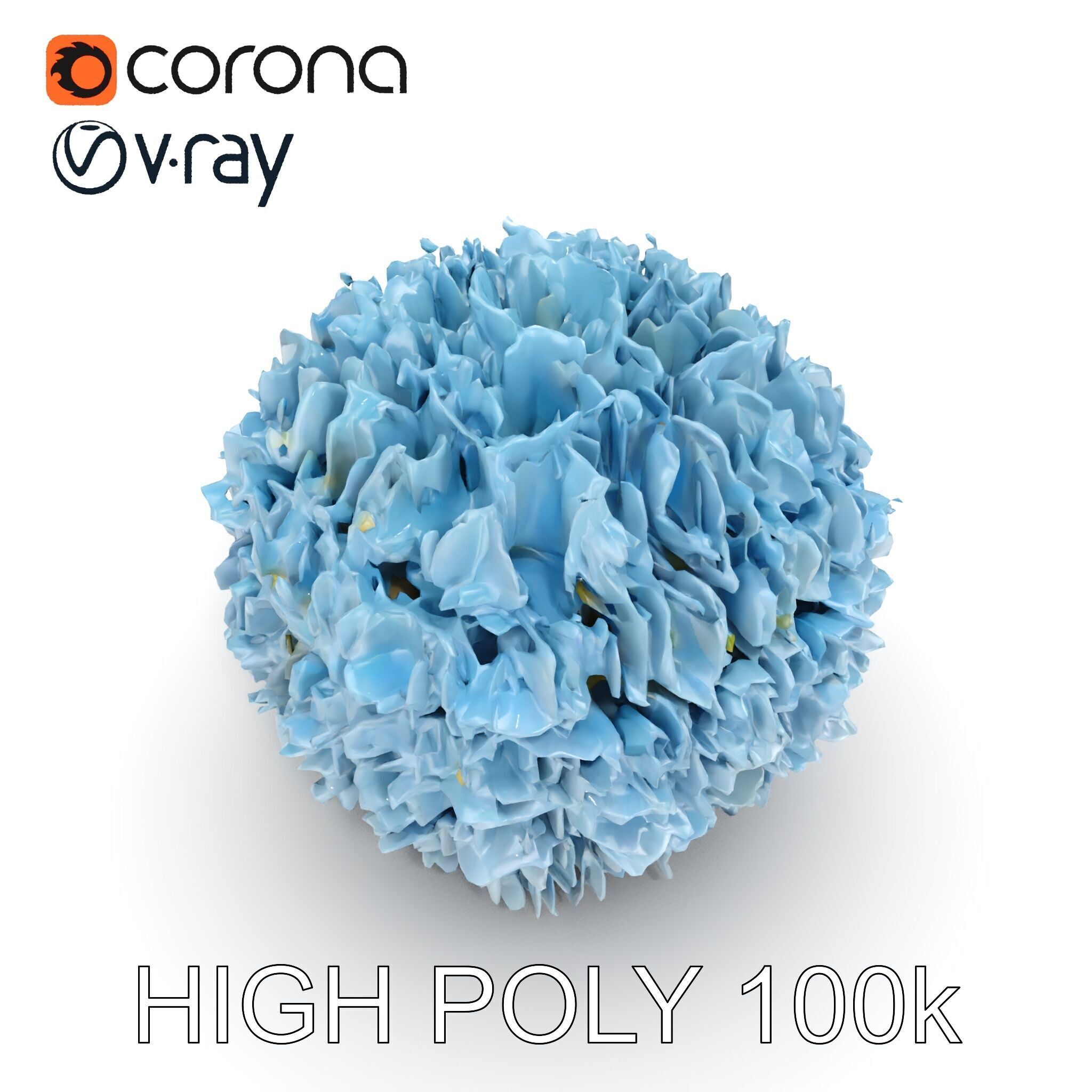 Hydrangea Flower Model Pack Low-poly 3D model_18