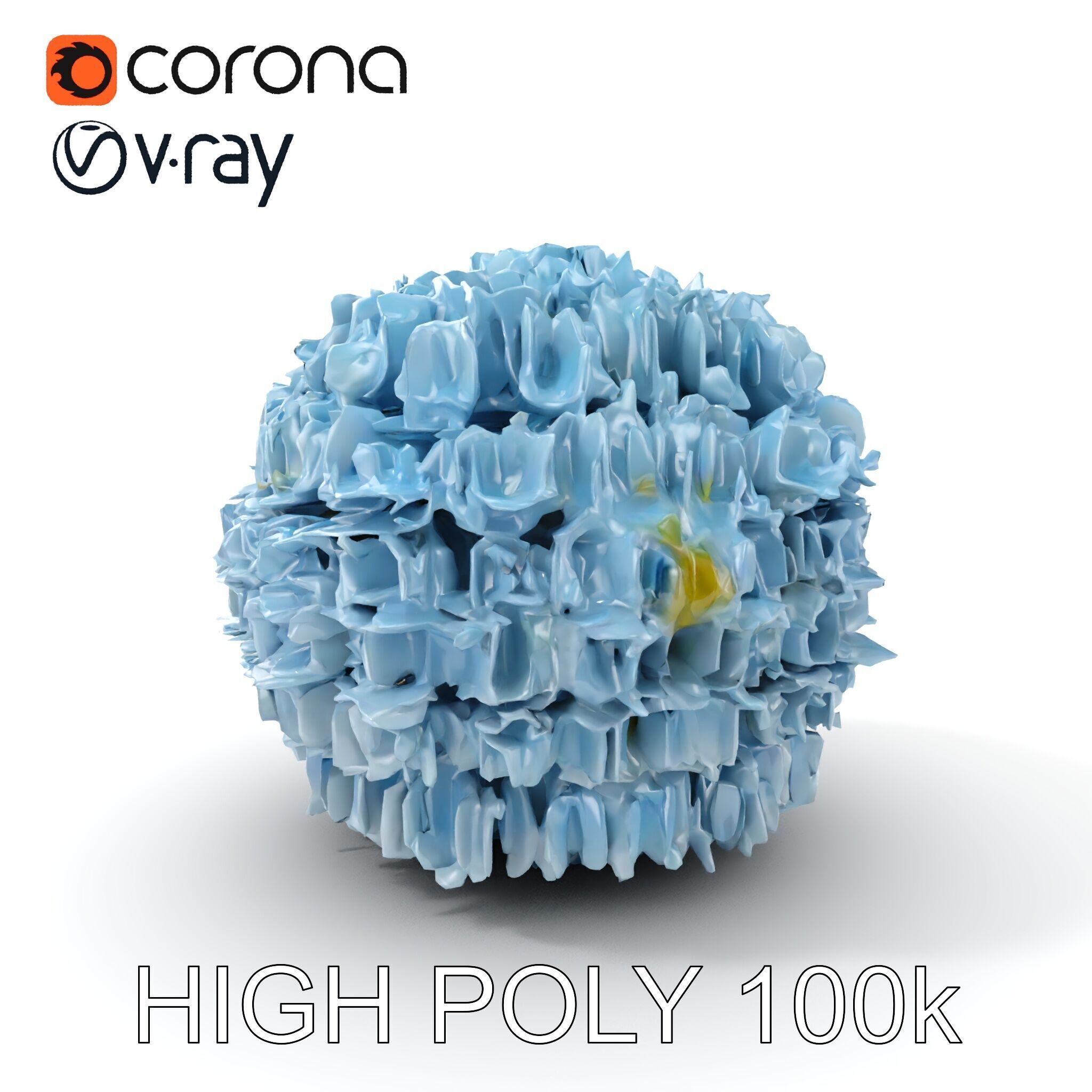 Hydrangea Flower Model Pack Low-poly 3D model_16