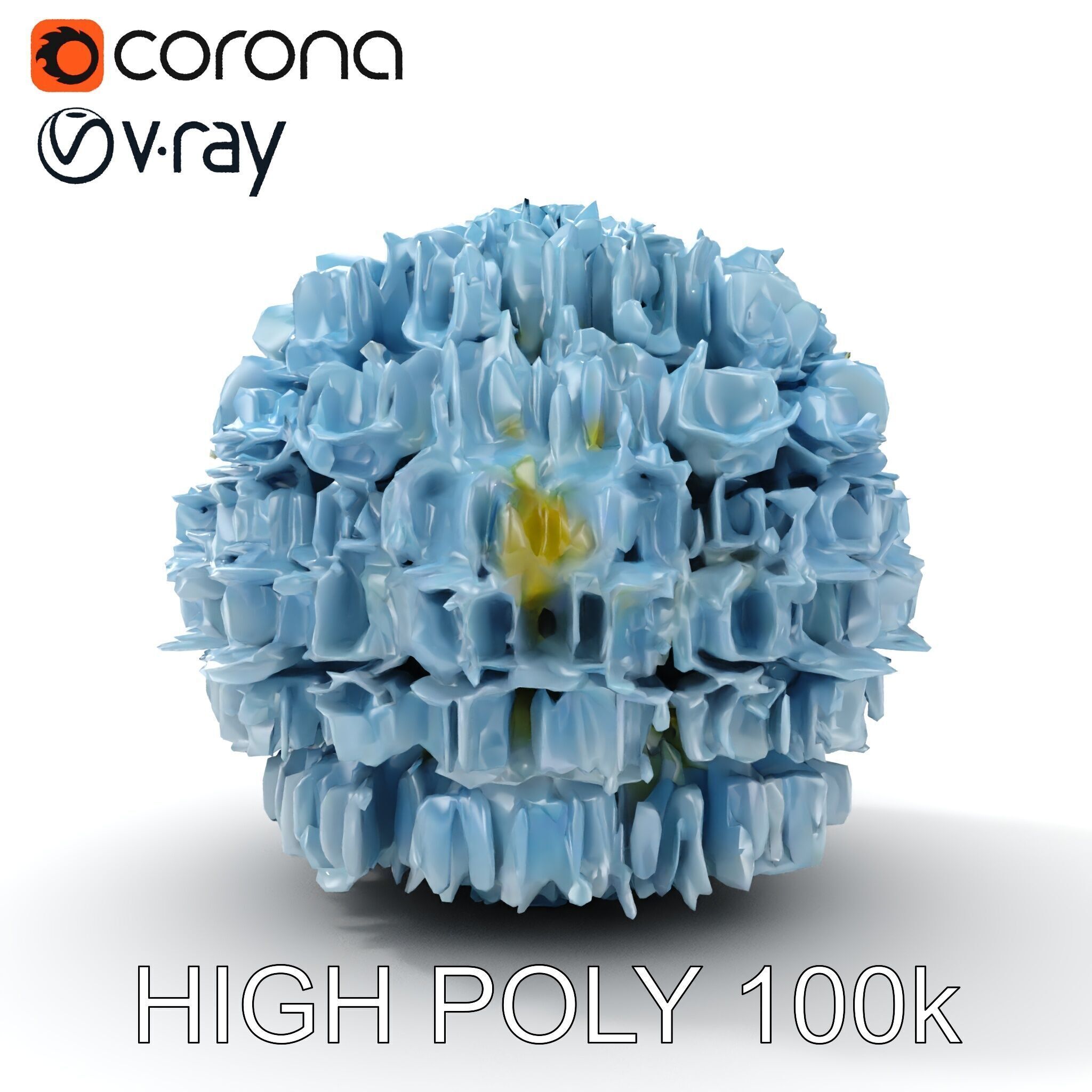 Hydrangea Flower Model Pack Low-poly 3D model_10