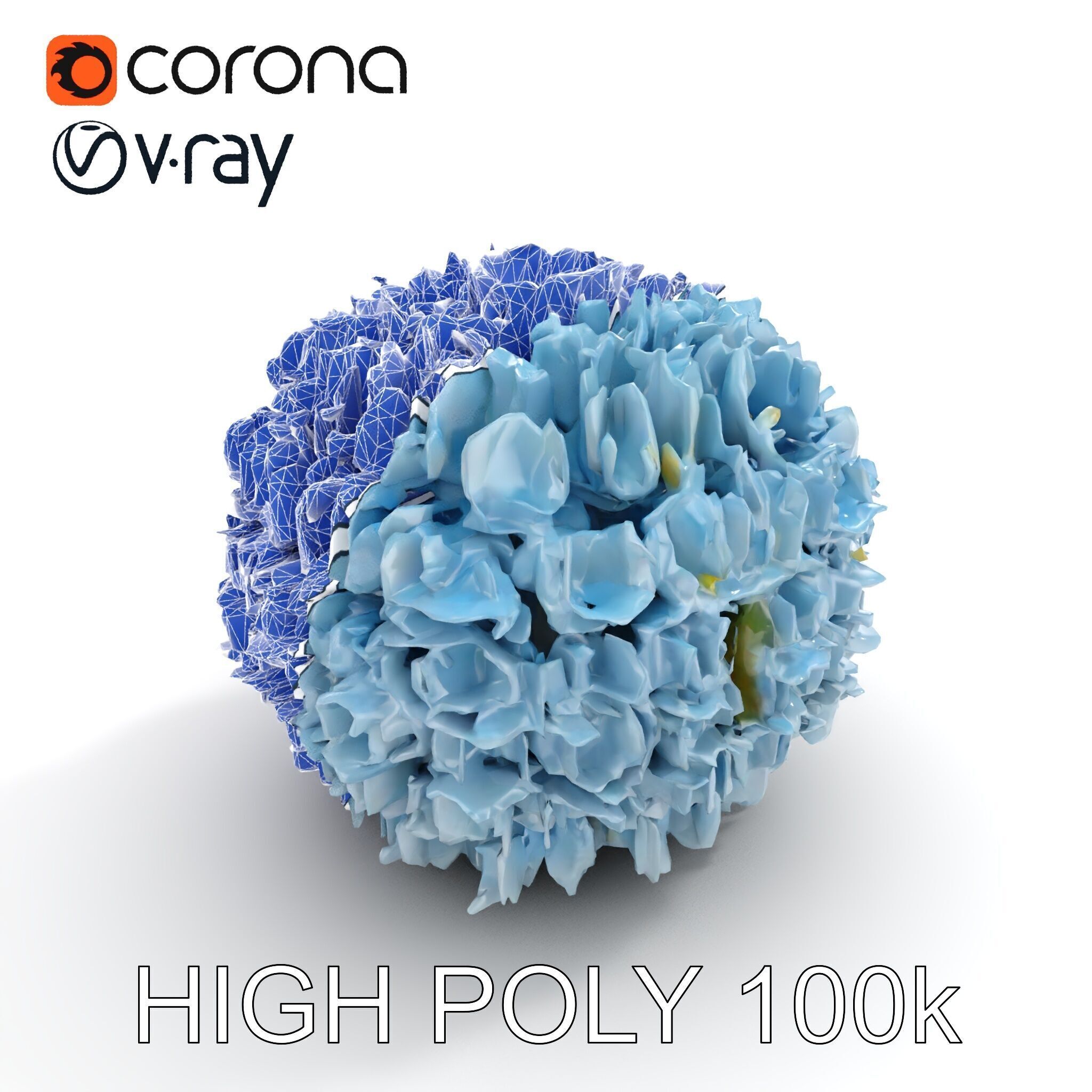 Hydrangea Flower Model Pack Low-poly 3D model_19