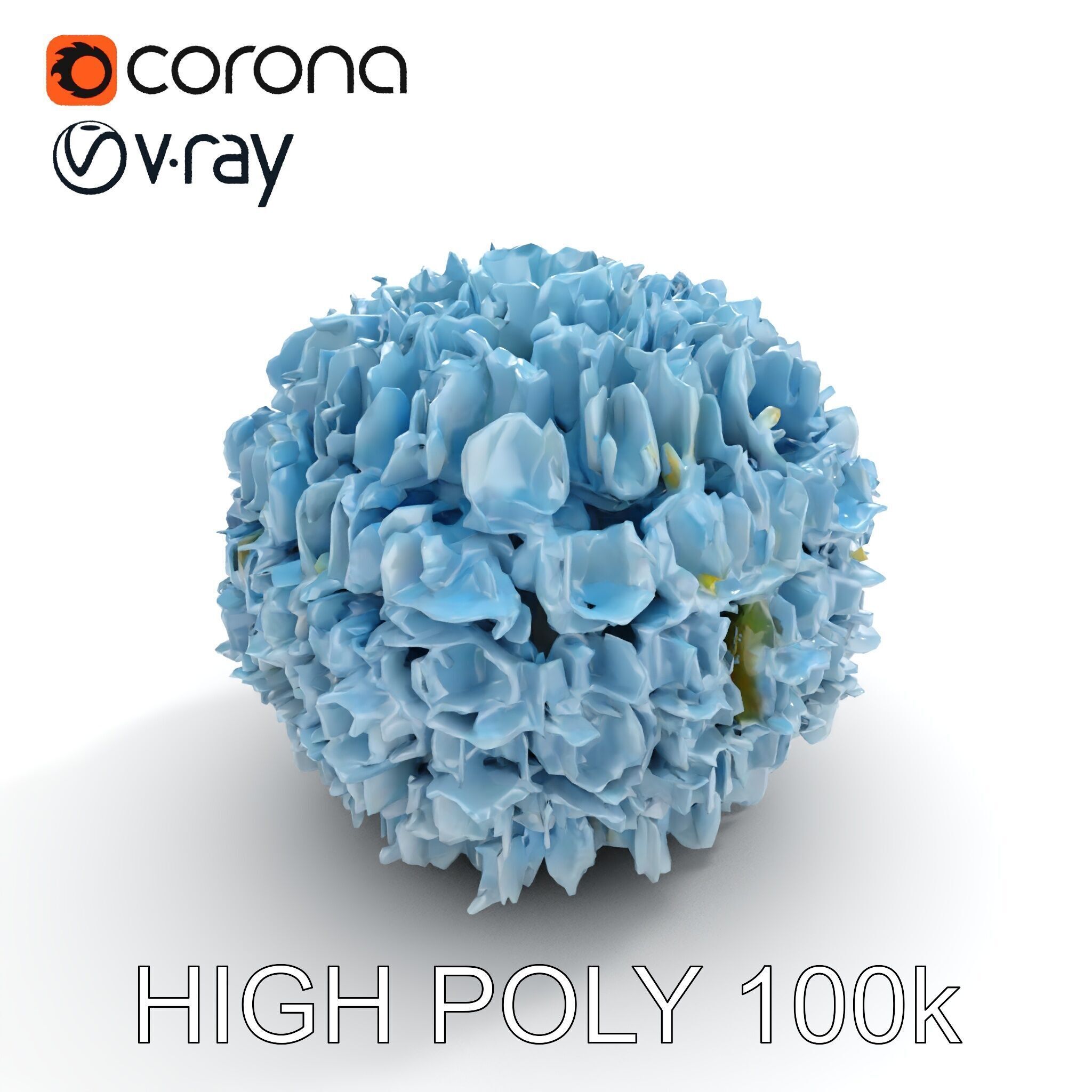 Hydrangea Flower Model Pack Low-poly 3D model_15