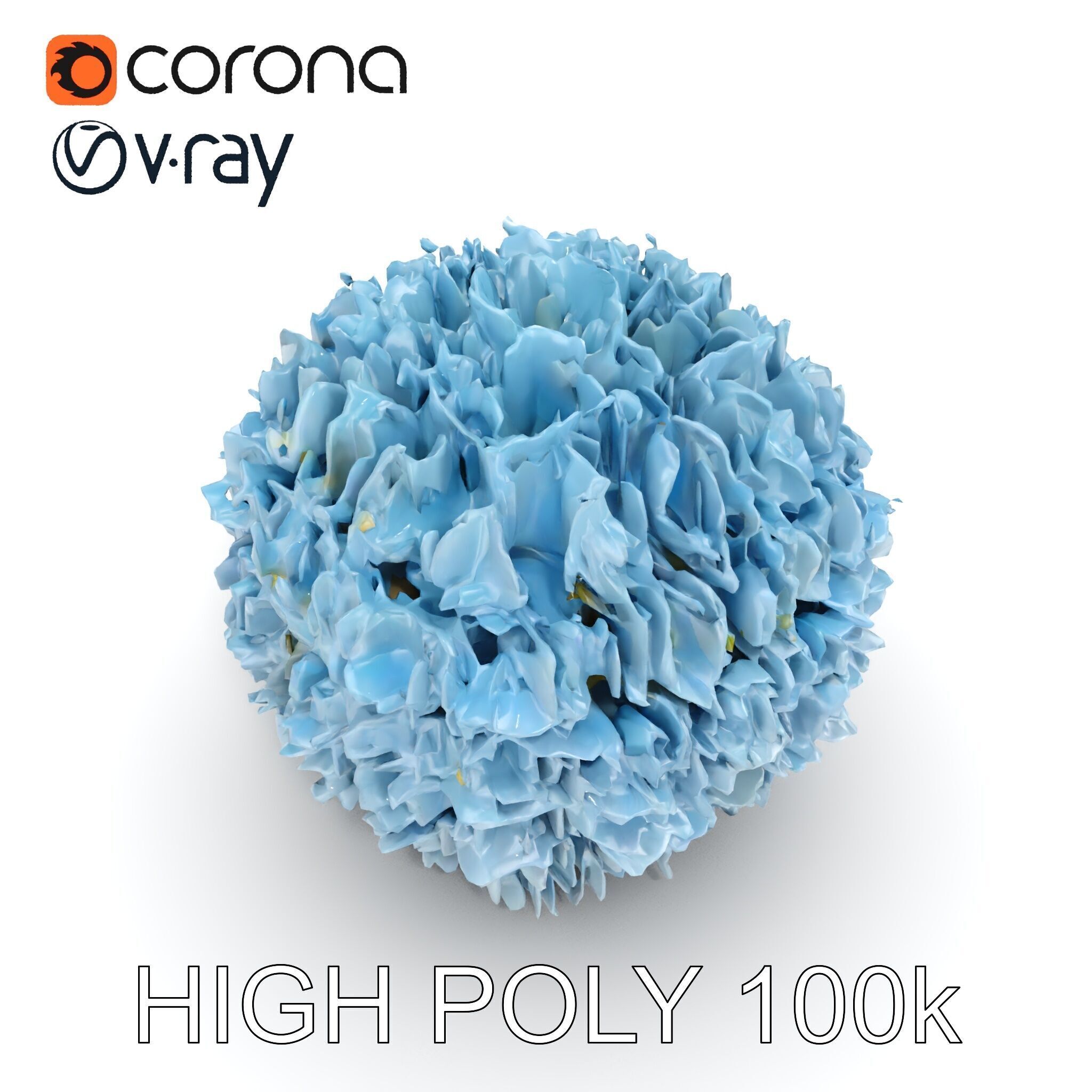 Hydrangea Flower Model Pack Low-poly 3D model_9