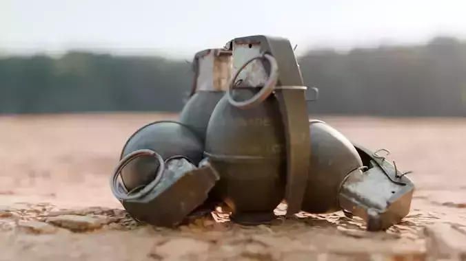Realistic M26 Fragmentation Grenade 3D Model