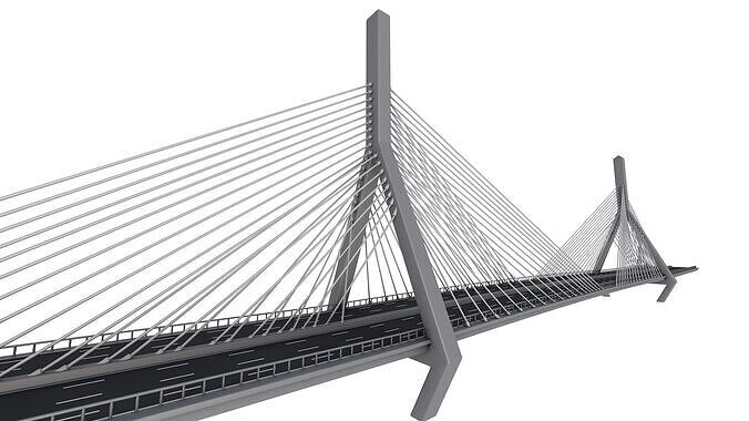 Zakim Bunker Hill Memorial Bridge 3D model