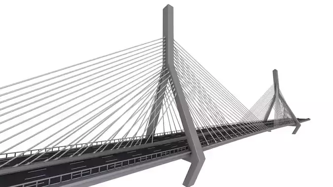 Zakim Bunker Hill Memorial Bridge 3D model