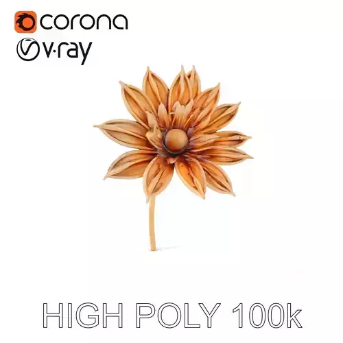 Metallic Flower Sculpture Model Pack