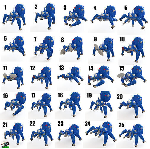 Tachikoma Static Pose Stl Multi-Pack  3D print model