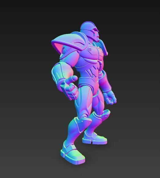 Retro Armored Robot Hero  80s SciFi Style 3D Model 3D print model_2