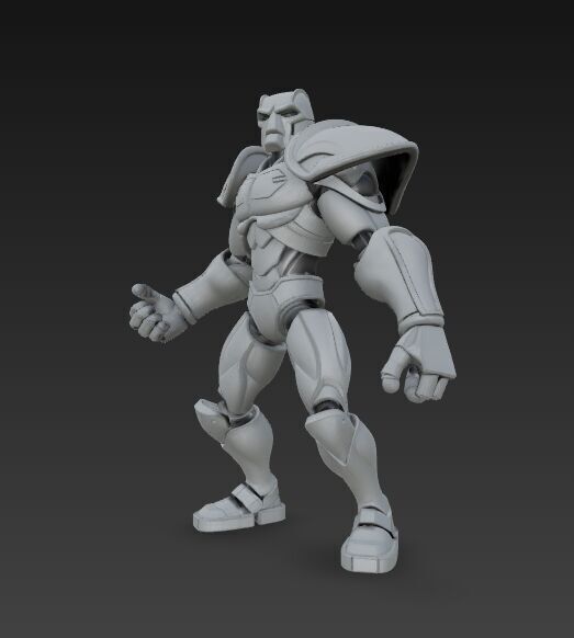 Retro Armored Robot Hero  80s SciFi Style 3D Model 3D print model_1