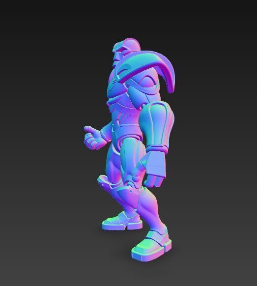 Retro Armored Robot Hero  80s SciFi Style 3D Model 3D print model_5