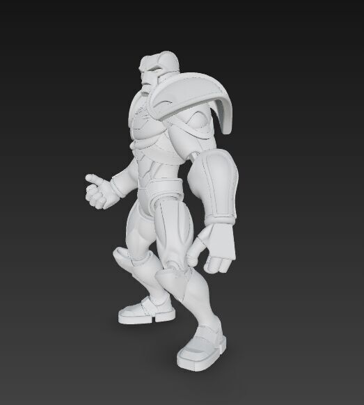 Retro Armored Robot Hero  80s SciFi Style 3D Model 3D print model_13