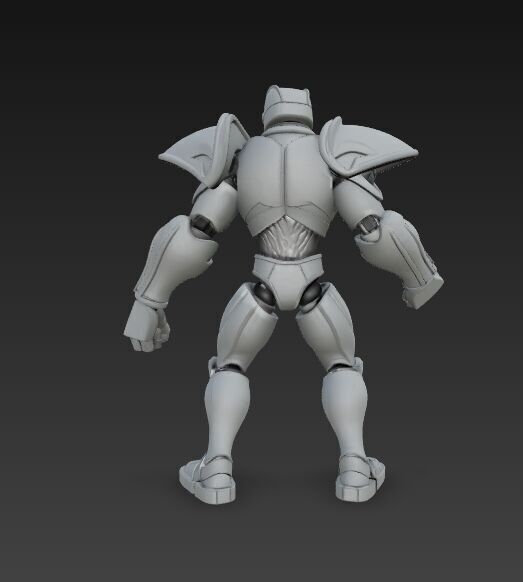 Retro Armored Robot Hero  80s SciFi Style 3D Model 3D print model_17