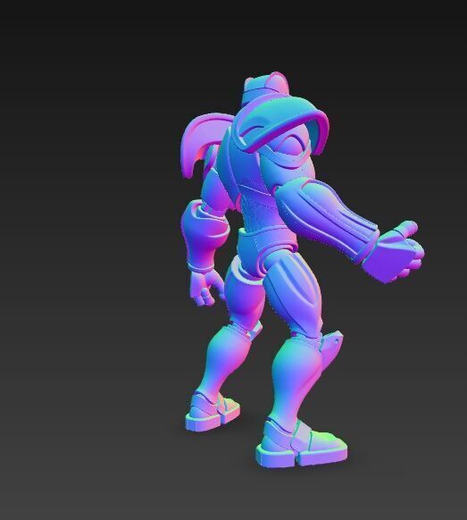 Retro Armored Robot Hero  80s SciFi Style 3D Model 3D print model_3