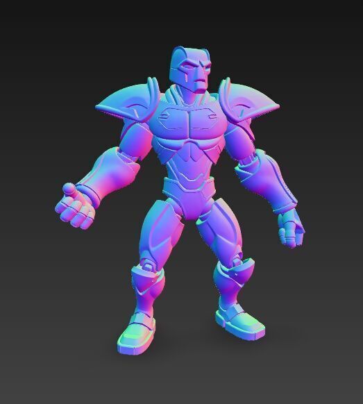 Retro Armored Robot Hero  80s SciFi Style 3D Model 3D print model_21