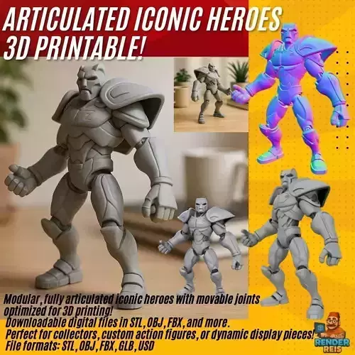 Retro Armored Robot Hero  80s SciFi Style 3D Model