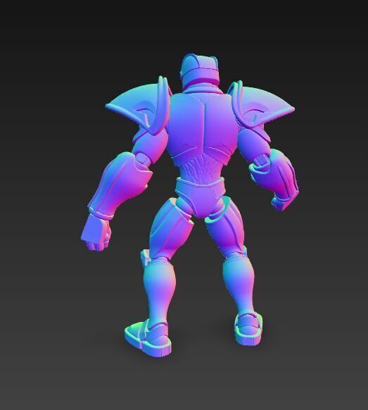 Retro Armored Robot Hero  80s SciFi Style 3D Model 3D print model_4